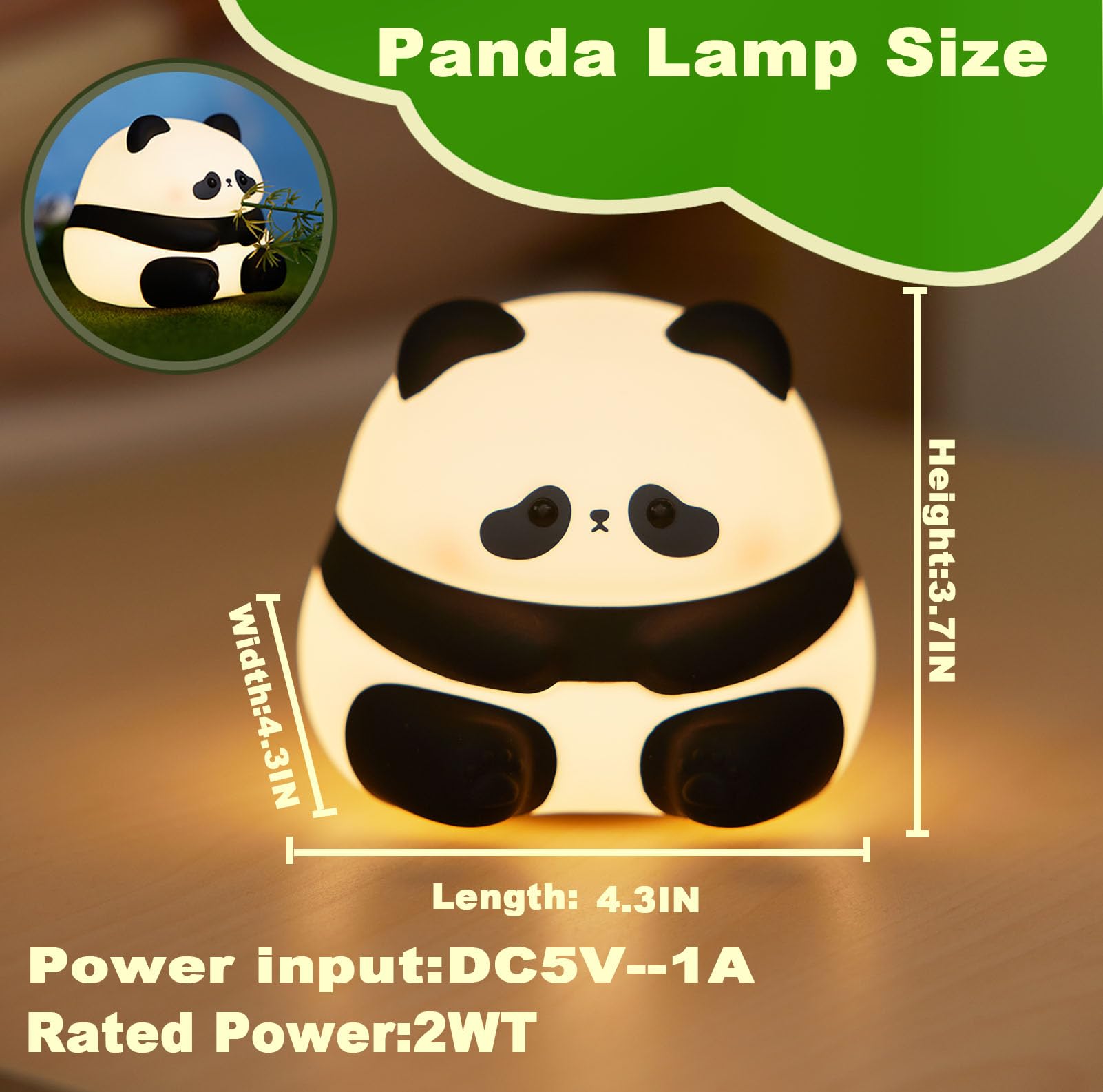 Cute Panda Night Light - LED Squishy Animal Night Lamp with 3-Level Dimmable Brightness, Perfect for Nursery, Breastfeeding & Kids Room Decor | Ideal Gift for Toddlers & Children | Creates Soothing Ambiance for Bedtime & Relaxation