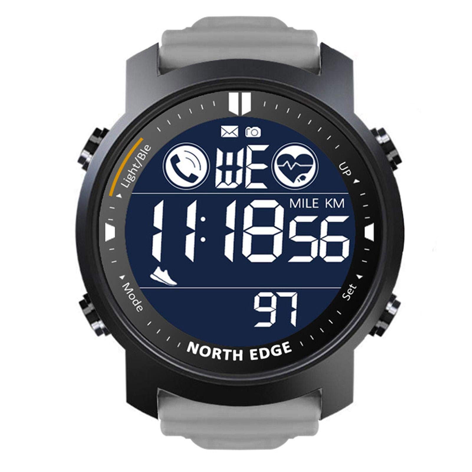 North Edge Laker Smart Watch - Waterproof Bluetooth Fitness Tracker with Heart Rate Monitor for Outdoor Sports & Active Lifestyle | Perfect for Running, Hiking & Daily Use