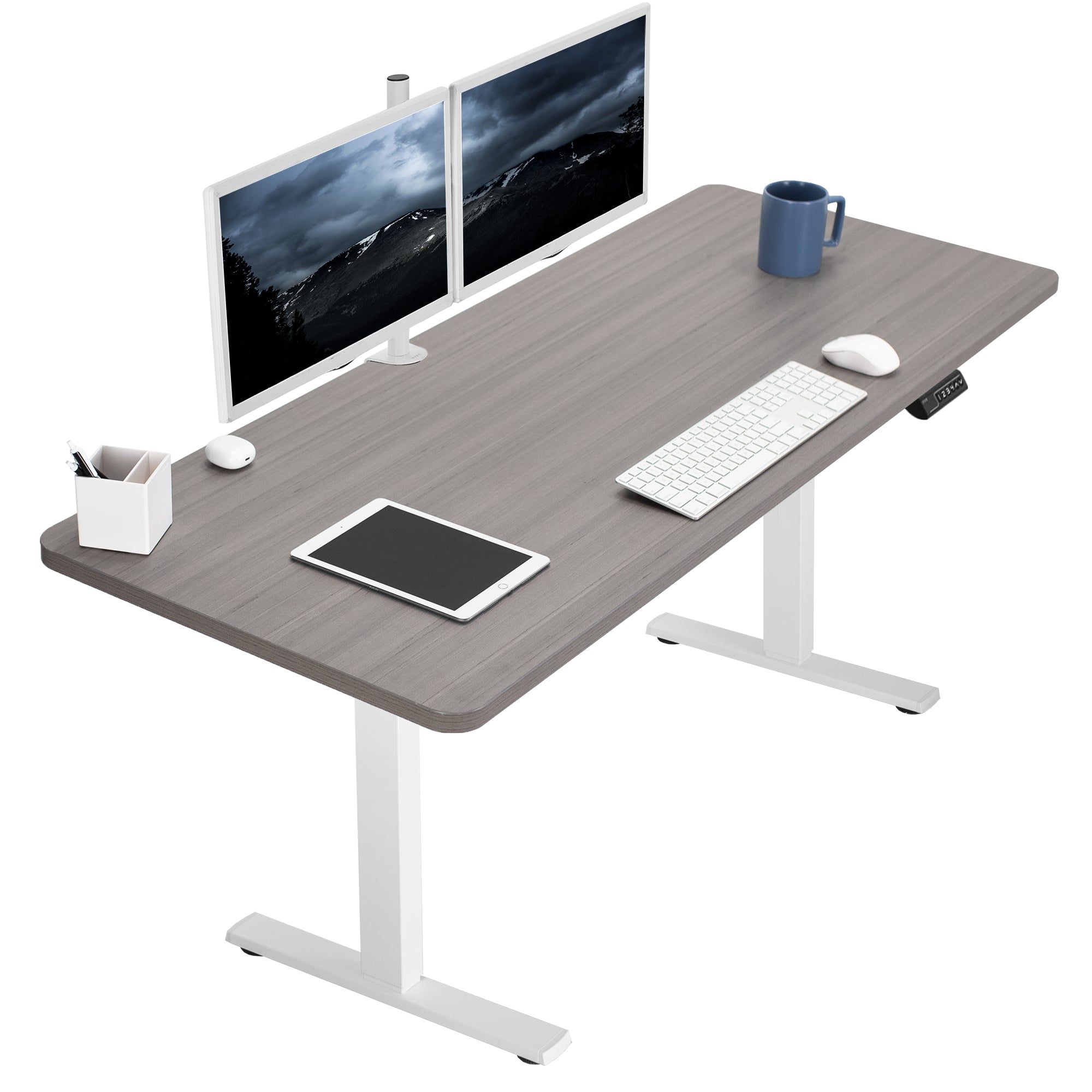 1B Solid Top Series Single Motor Electric Standing Desk with Push Button Memory Controller - Perfect for Home Office, Gaming & Workspace Ergonomics