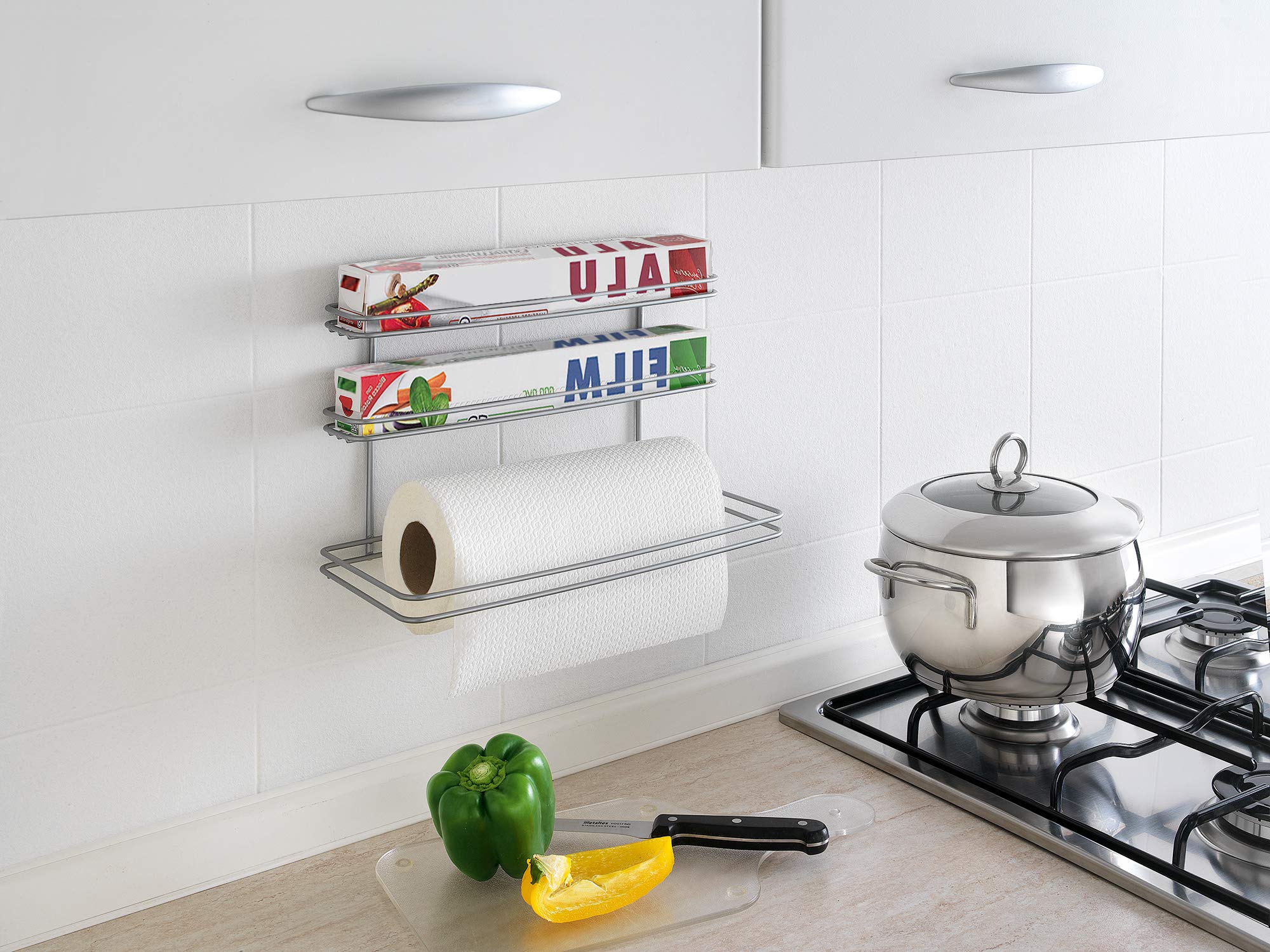 Metaltex Roll It Kitchen Holder - Expandable Silver Storage Organizer for Utensils, Spices & Kitchen Tools | Perfect for Countertop, Drawer & Pantry Organization