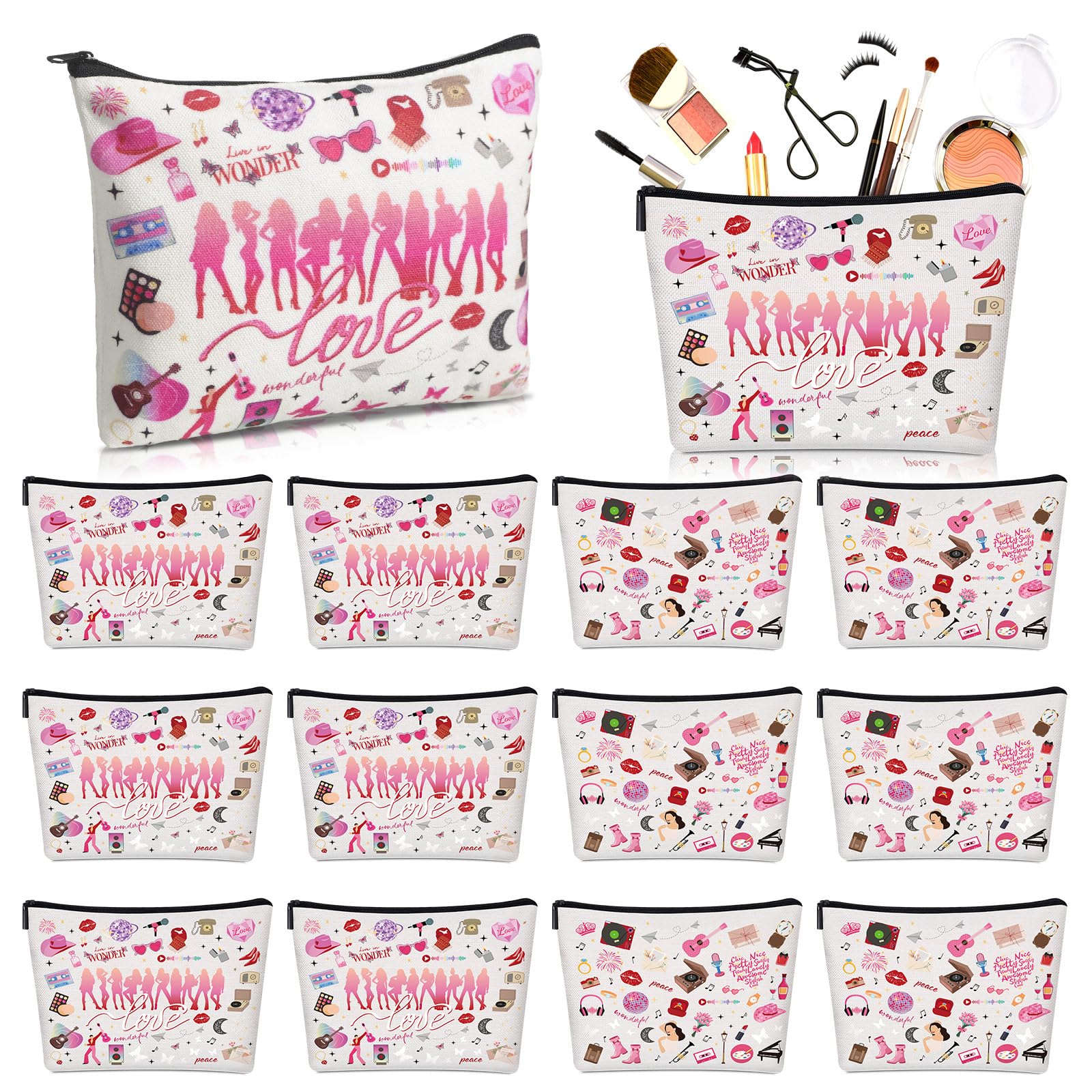 Singer Inspired Makeup Bags for Women - Portable Travel Cosmetic Organizer - Bulk Storage for Music Lovers - Perfect Gift for Singer Fans (Great for Concerts, Travel & Daily Use)