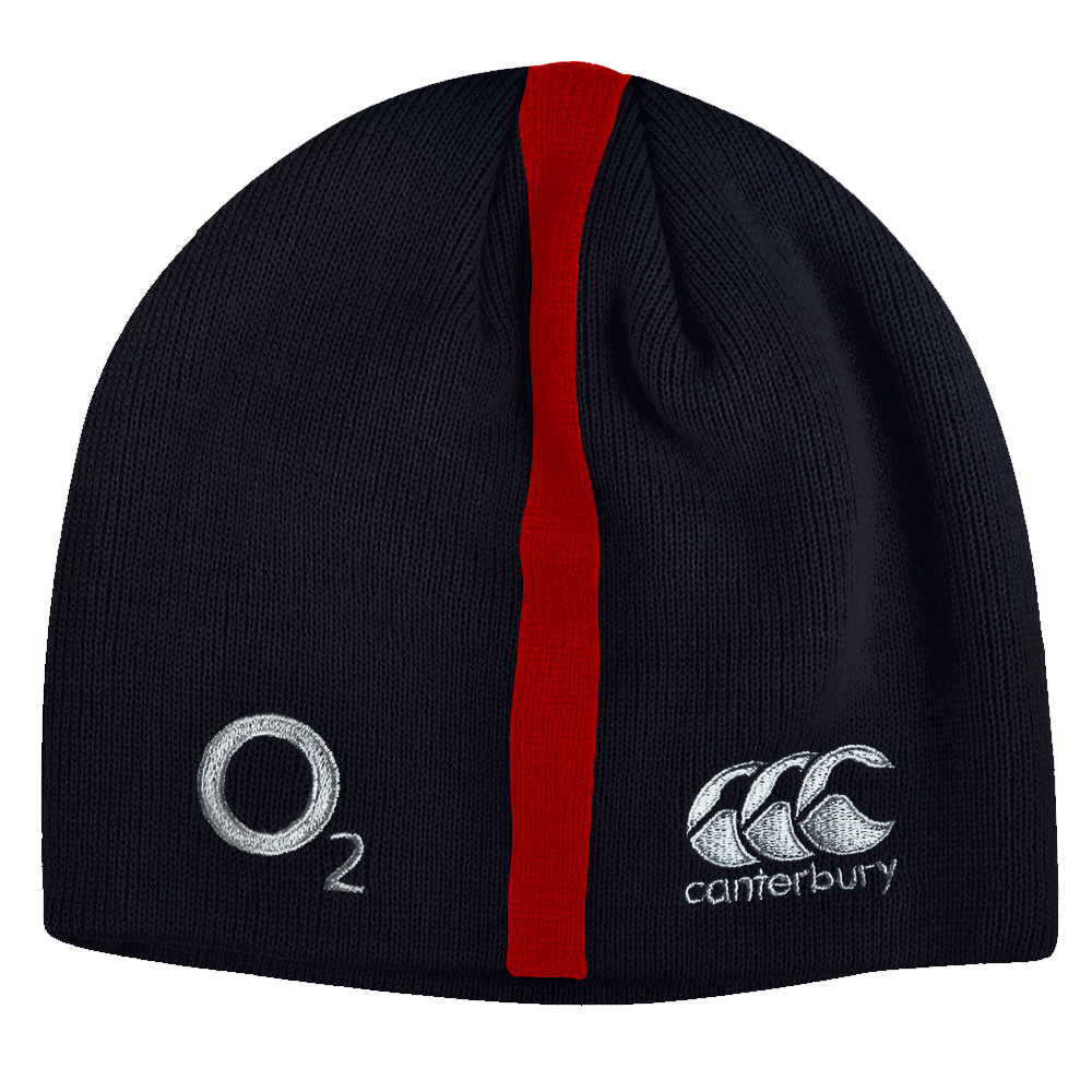 England Rugby Fleece Red Stripe Beanie Hat - Warm Winter Knit Cap for Men & Women - Perfect for Rugby Games, Outdoor Sports & Cold Weather
