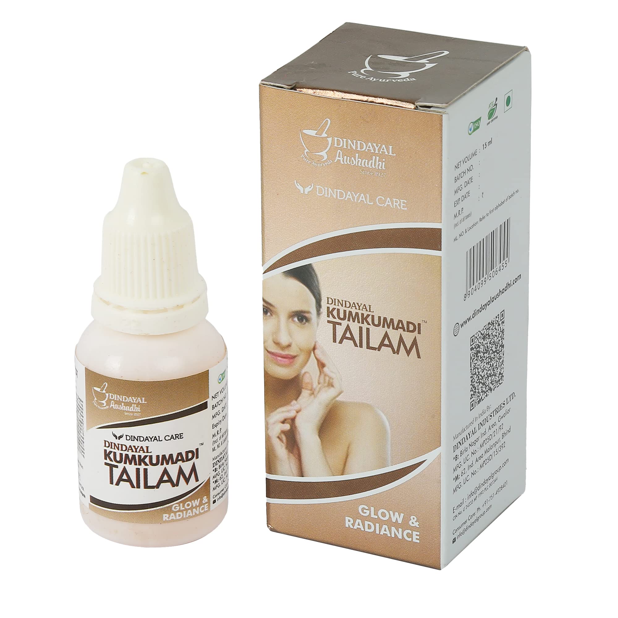 Kumkumadi Tailam Ayurvedic Face Oil for Acne, Dark Spots & Skin Brightening | 100% Natural Beauty Treatment for Clear, Glowing Skin | Perfect for Daily Skincare Routine & Nighttime Regimen (15ml)