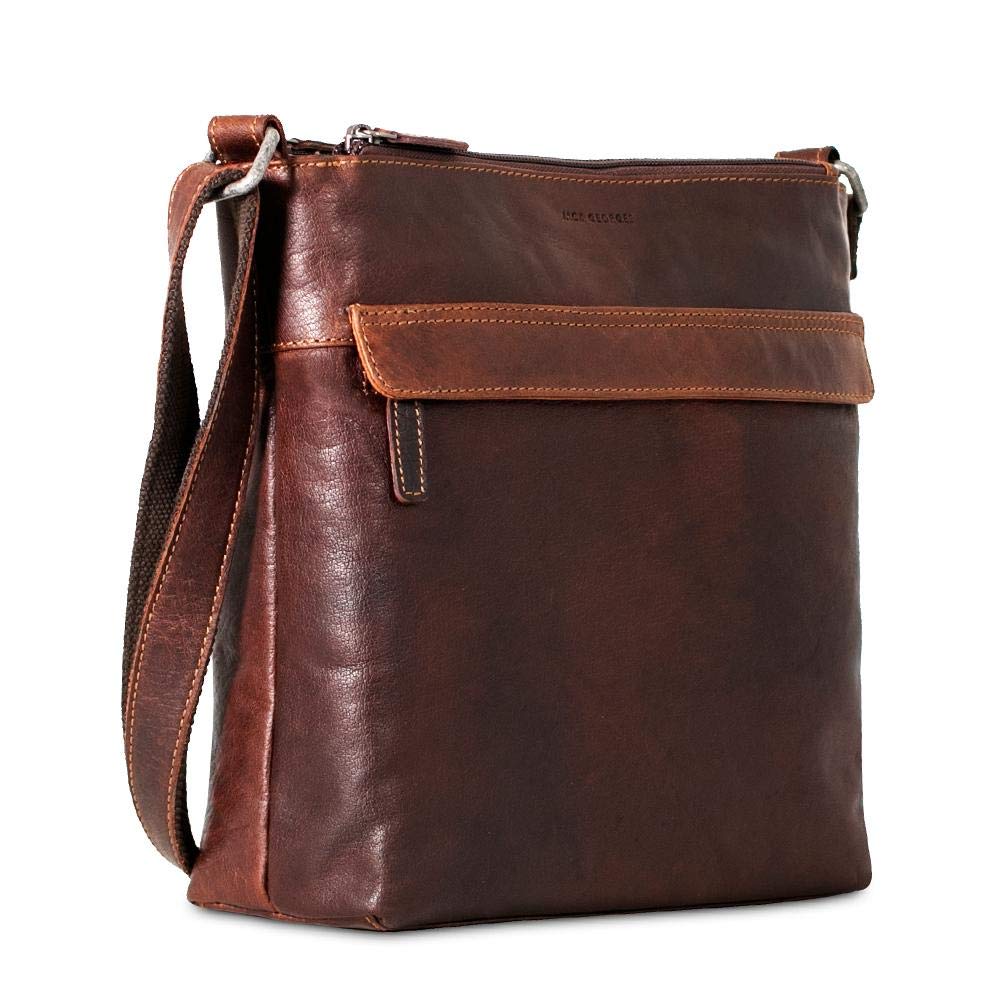 Jack Georges Voyager Crossbody Bag #7832 - Brown for Travel & Daily Use