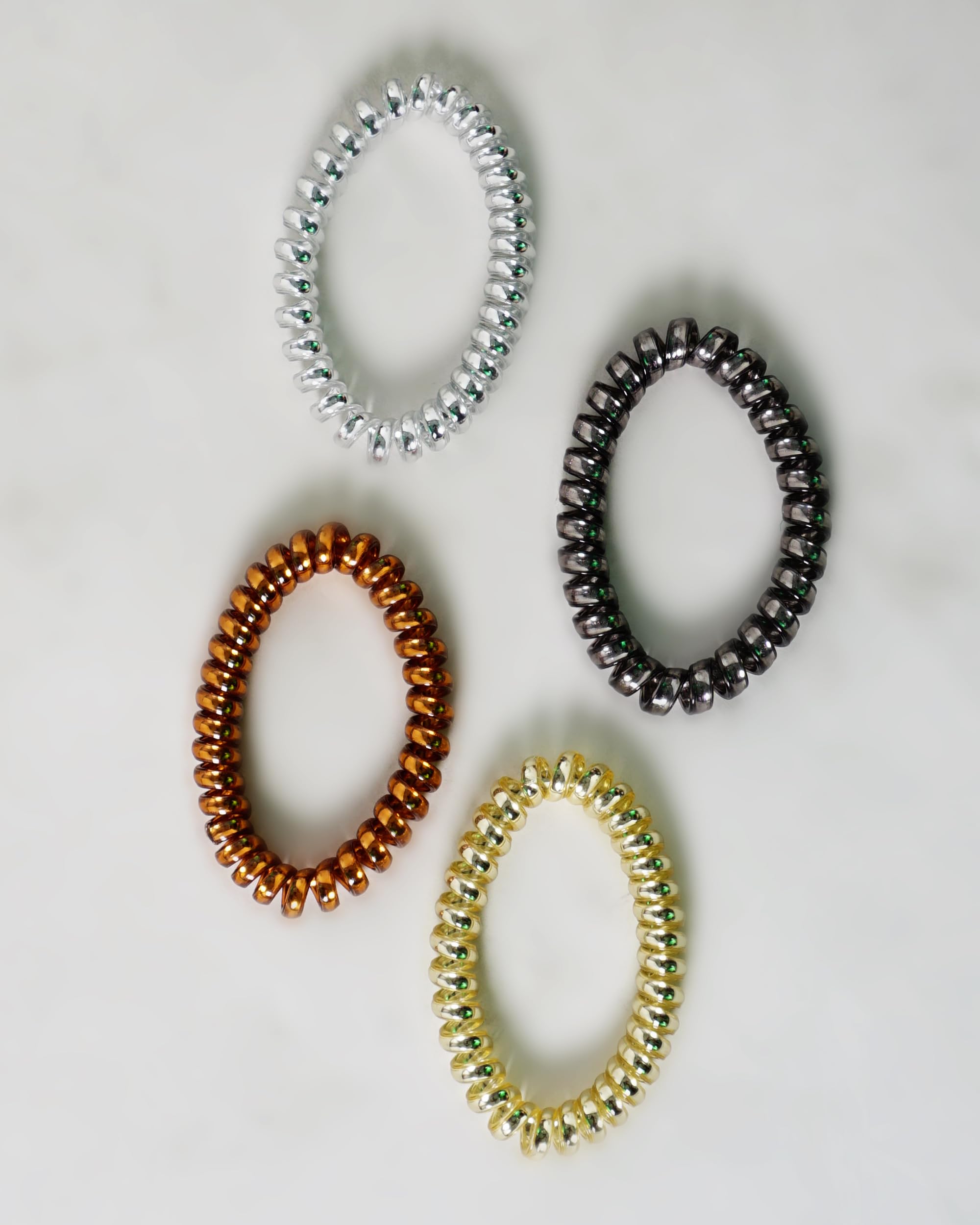 DIVERSA Spiral Hair Ties - Colorful Elastic Rubber Band Hair Ropes for Women & Girls (5 Pack, Multicolor) | Perfect for Braids, Ponytails & Everyday Hairstyles