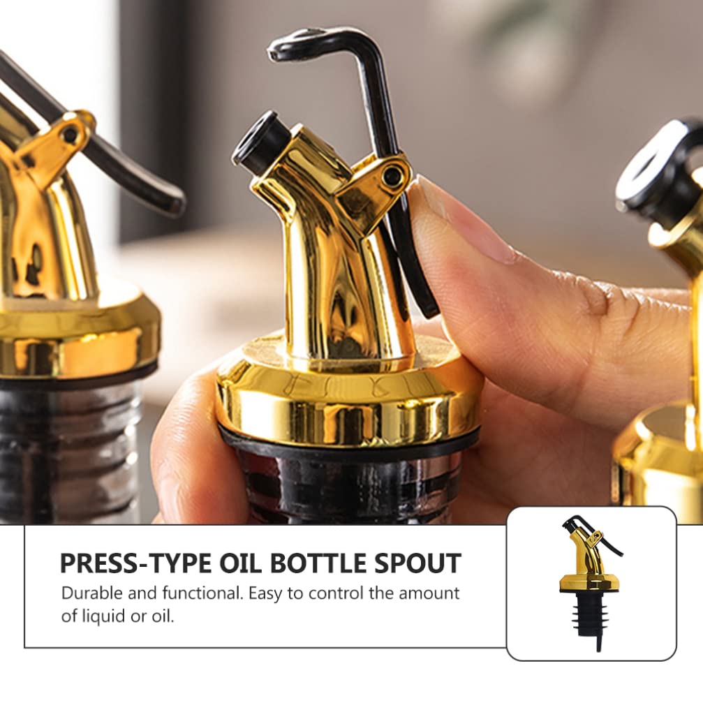 Hemoton 10-Pack Leakproof Oil Bottle Pourers - Premium Kitchen Oil Nozzle Spouts for Easy & Drip-Free Pouring - Perfect for Olive Oil, Vinegar & Cooking Liquids - Essential Household Kitchen Accessories for Pantry & Dining Table Use