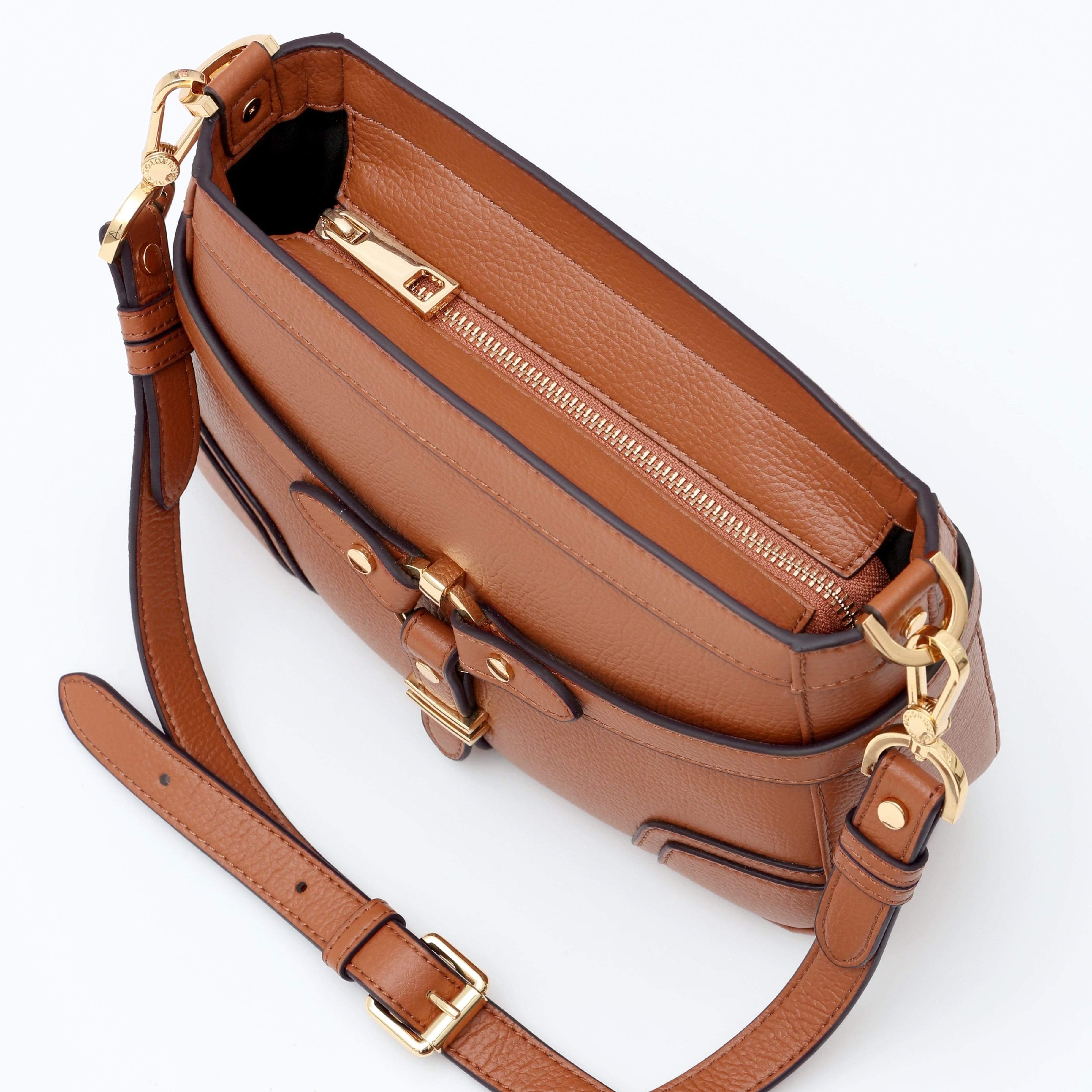 Stockholm Vegan Leather Crossbody Bag for Women | Camel Brown | Stylish & Cruelty-Free Purse for Everyday Use, Travel & Shopping