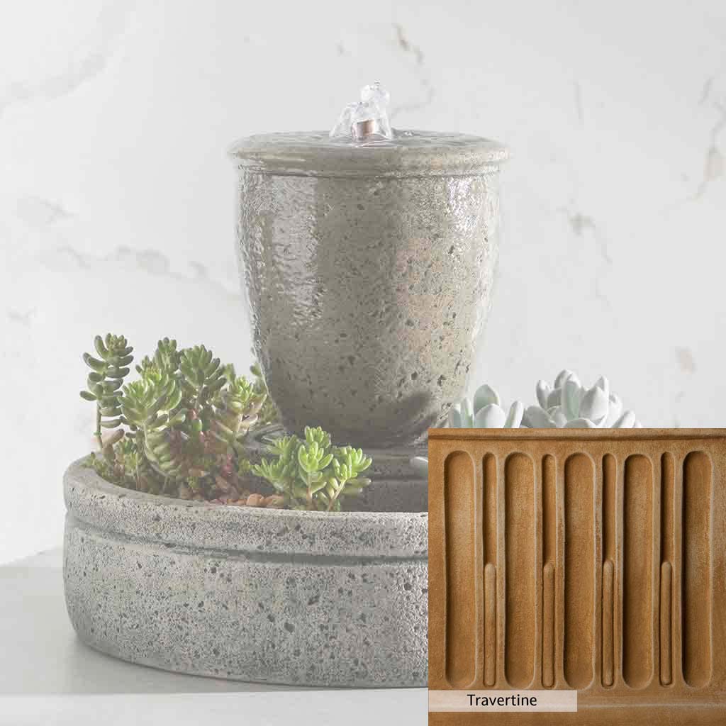 Campania International M Series Rustic Spa Fountain with Planter - Outdoor Garden Water Feature for Patio, Deck, and Backyard Relaxation