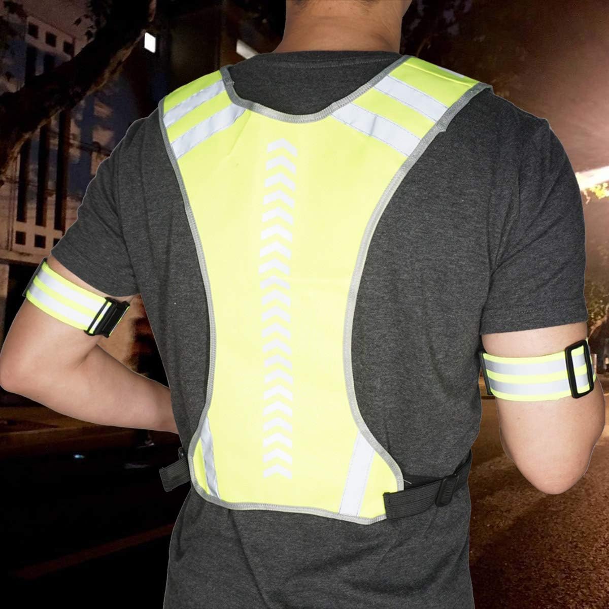 High Visibility Reflective Running Vest with Pocket for Men, Women & Kids - Safety Reflective Gear for Night Cycling, Walking, Jogging & Outdoor Activities - Perfect for Runners, Cyclists & Pedestrians in Low Light Conditions