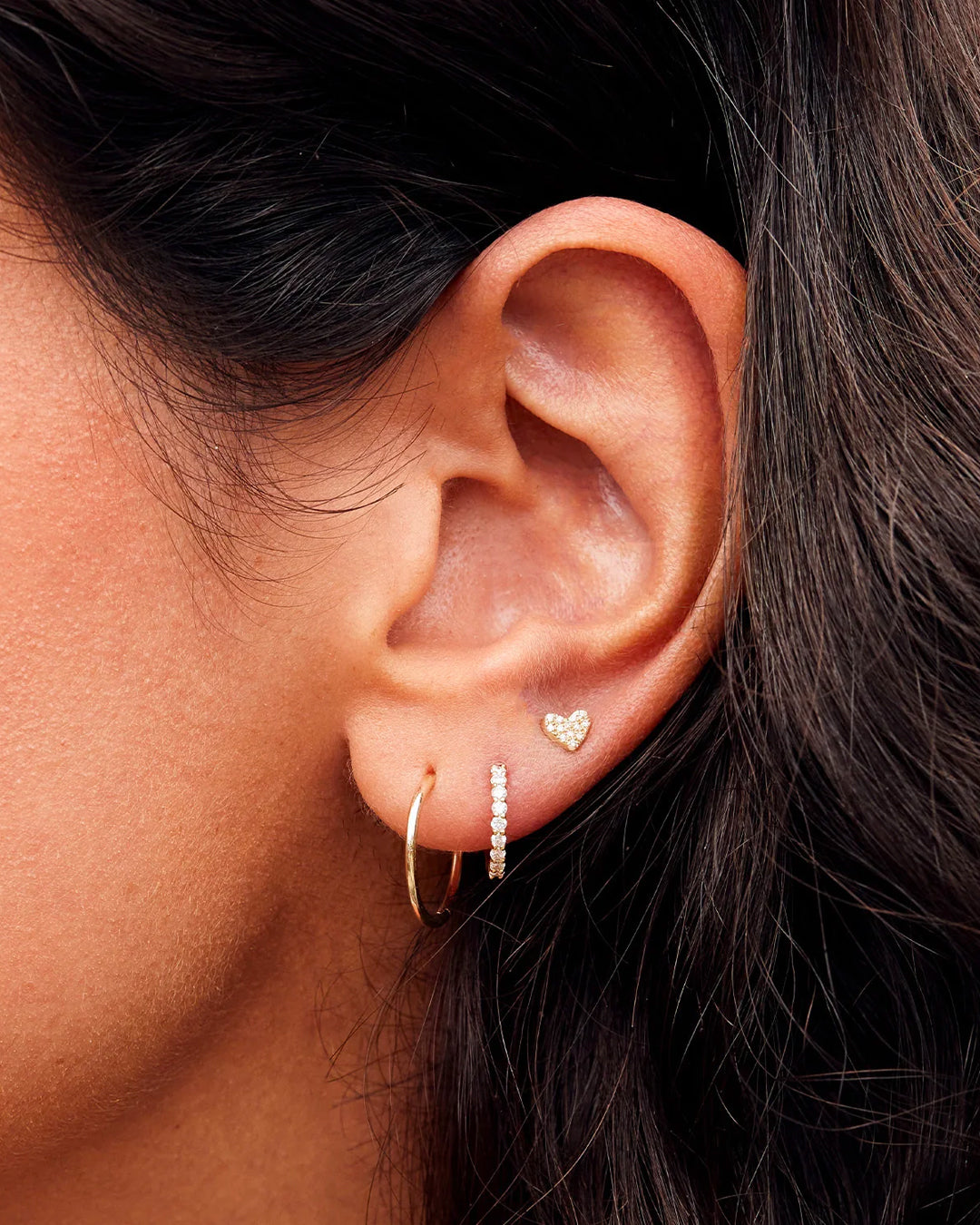14K Gold Diamond Pavé Heart Stud Earrings for Women - Perfect for Valentine's Day Gifts, Anniversary & Romantic Occasions