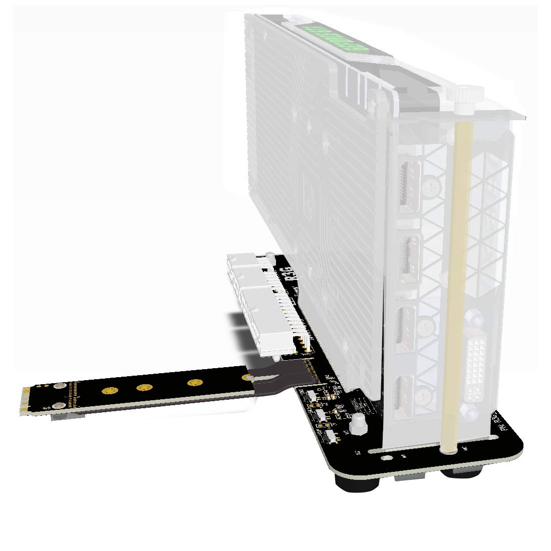 ADT-Link M.2 Key M NVMe to PCIe 3.0 x4 External GPU Bracket - 50cm Riser Cable (32Gbps) for eGPU Setup - Compatible with ITX/STX/NUC, VEGA64, GTX1080ti - Perfect for Gaming Rigs & Cryptocurrency Mining PCs