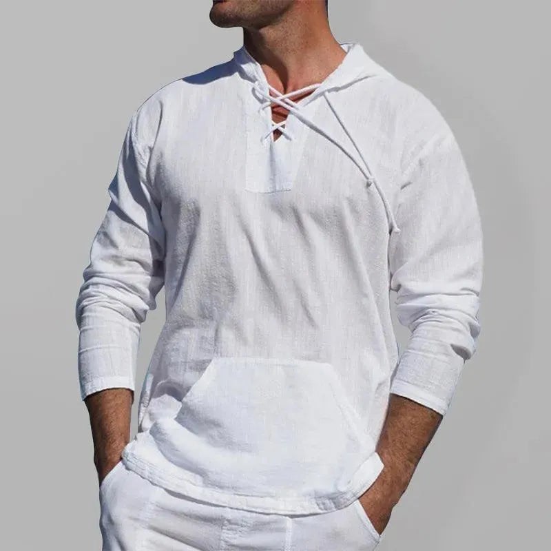Men's Cross Strap Hooded Sweatshirt - Stylish & Comfortable Pullover for Casual Wear, Gym, and Outdoor Activities