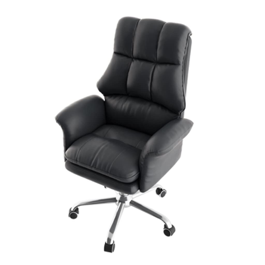 Ergonomic High Back Office Chair - Adjustable PU Leather Computer Desk Chair with Swivel & Tilt Function for Home & Executive Workspaces (Black) - Perfect for Long Hours of Work, Gaming & Study Sessions