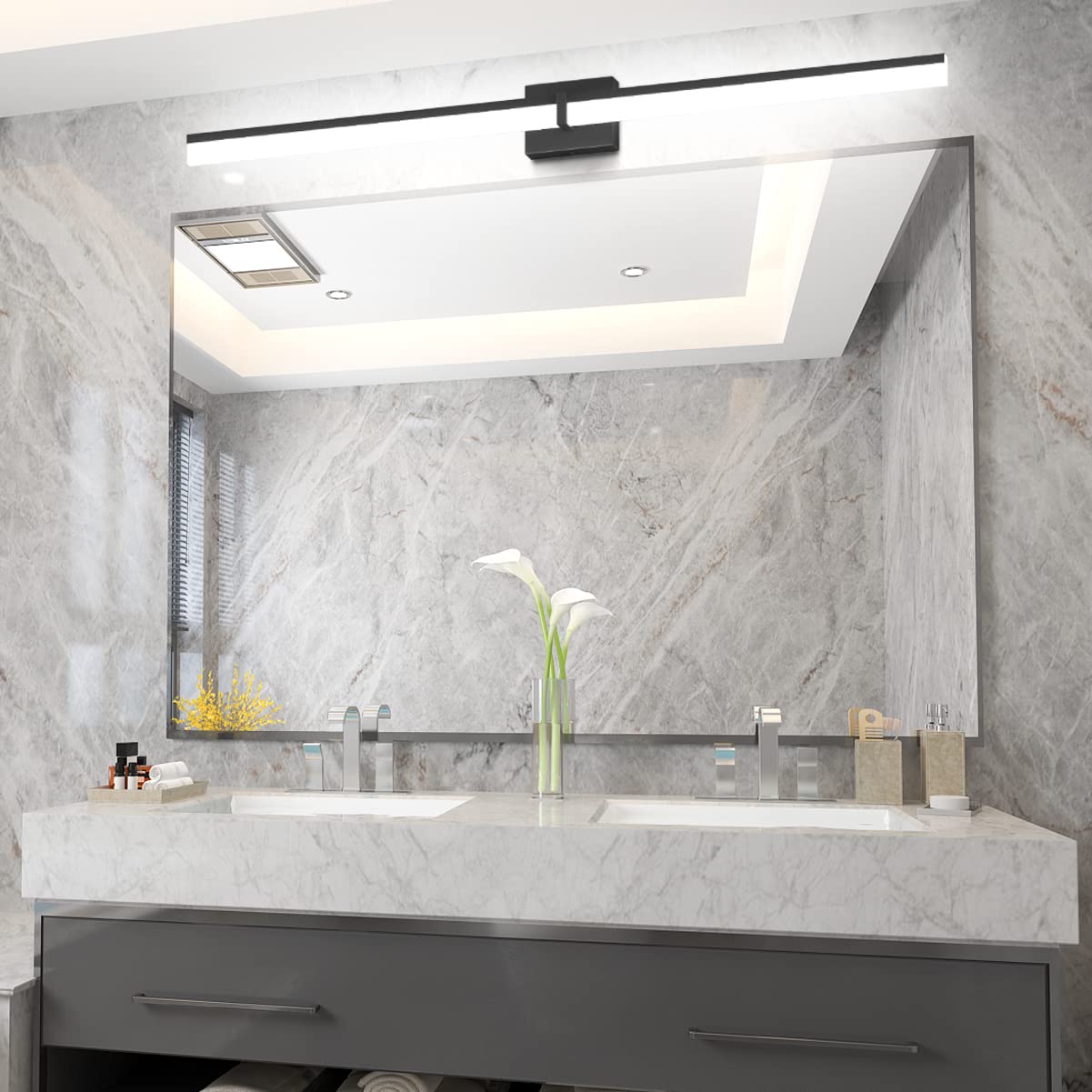 Tipace 47.2 Inch LED Vanity Light Fixture - Modern Bathroom Mirror Lighting with 5500K Daylight White - Perfect for Makeup, Shaving & Grooming Areas