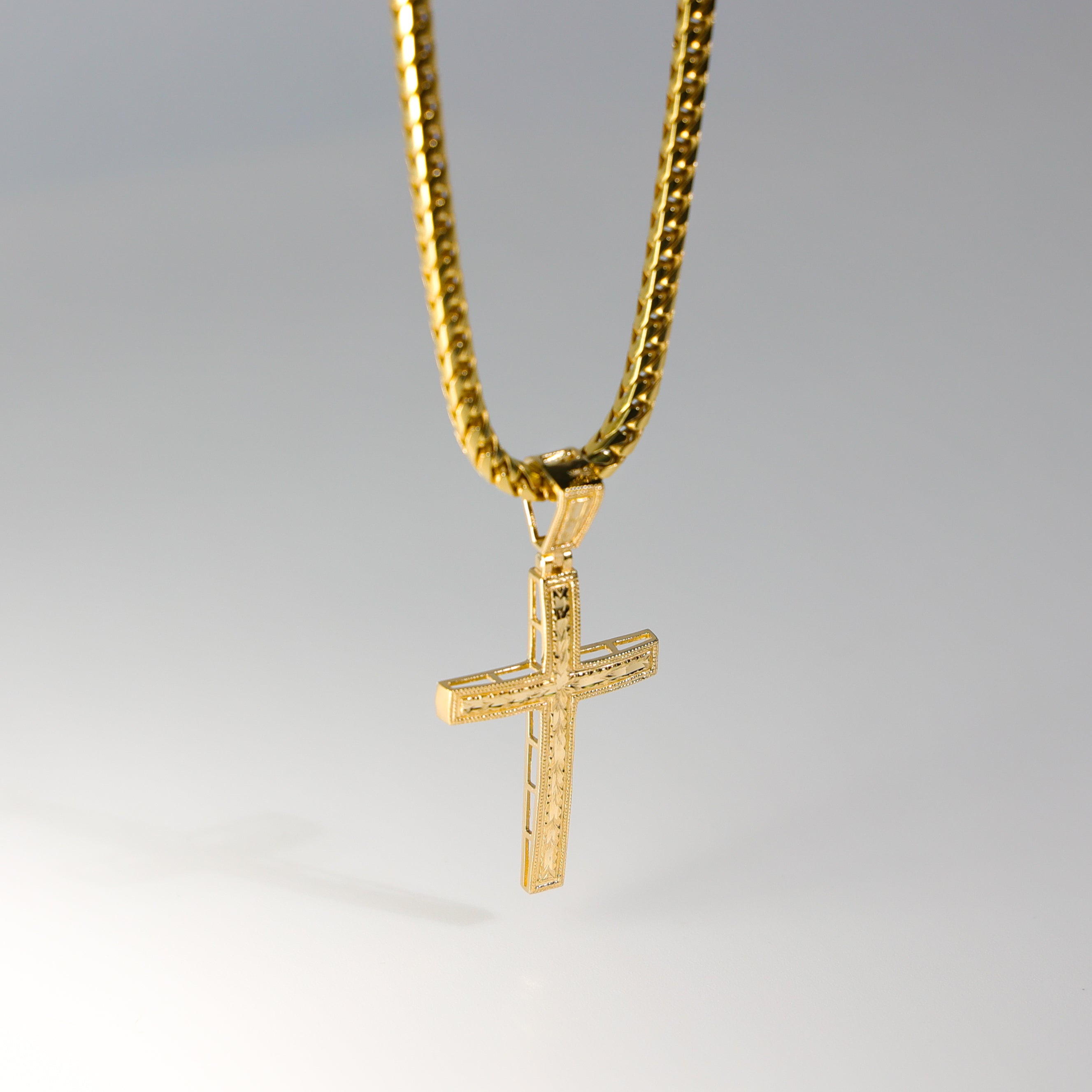2205 Gold Large Cross Pendant Necklace for Women - Religious Jewelry Gift for Baptism, First Communion & Everyday Wear