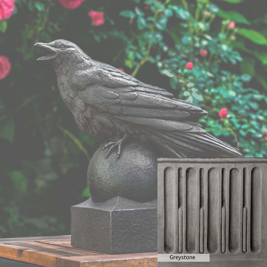 Campania International Corvus Statue - Handcrafted Garden Decor, Roman-Inspired Outdoor Statue for Patio, Yard & Landscape Design