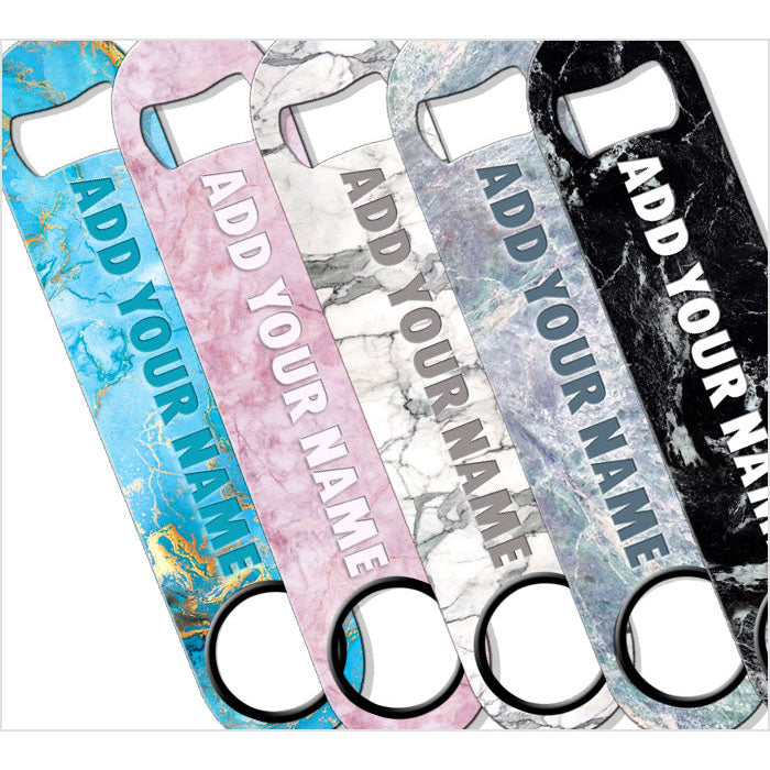 Personalized Marble Speed Bottle Opener - Custom Name Engraved Bar Tool for Beer, Soda & Home Brewing - Perfect for Parties, BBQs & Man Cave Decor