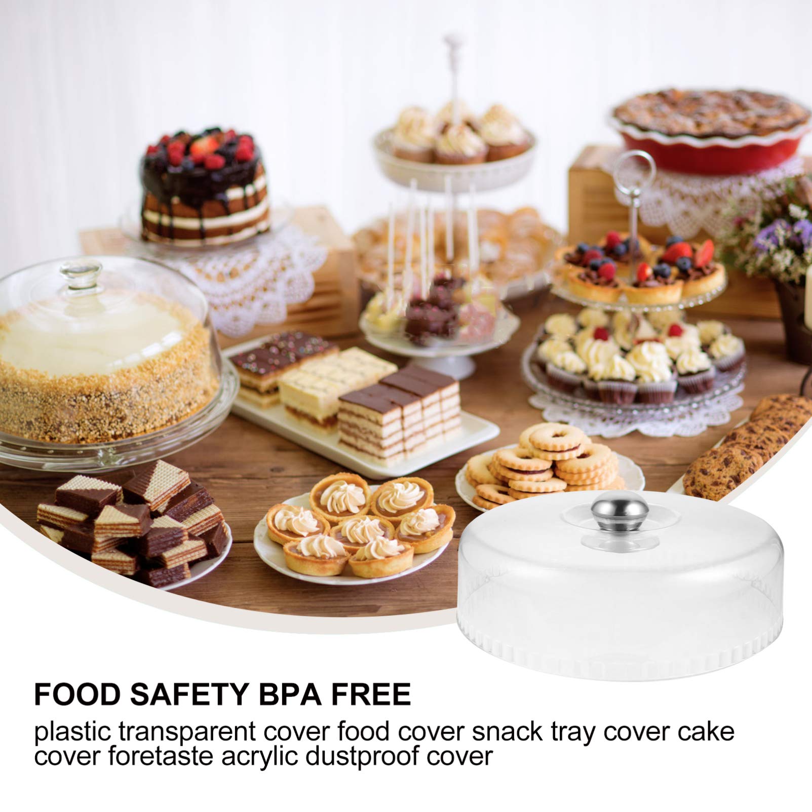 Clear Cake Dome Cover - 12 Inch Transparent Cake Pan Cover for Display, Cheese, Butter & Desserts | Microwave Safe Splatter Cover for Cake Plates & Food Protection | Perfect for Bakeries, Parties & Home Use
