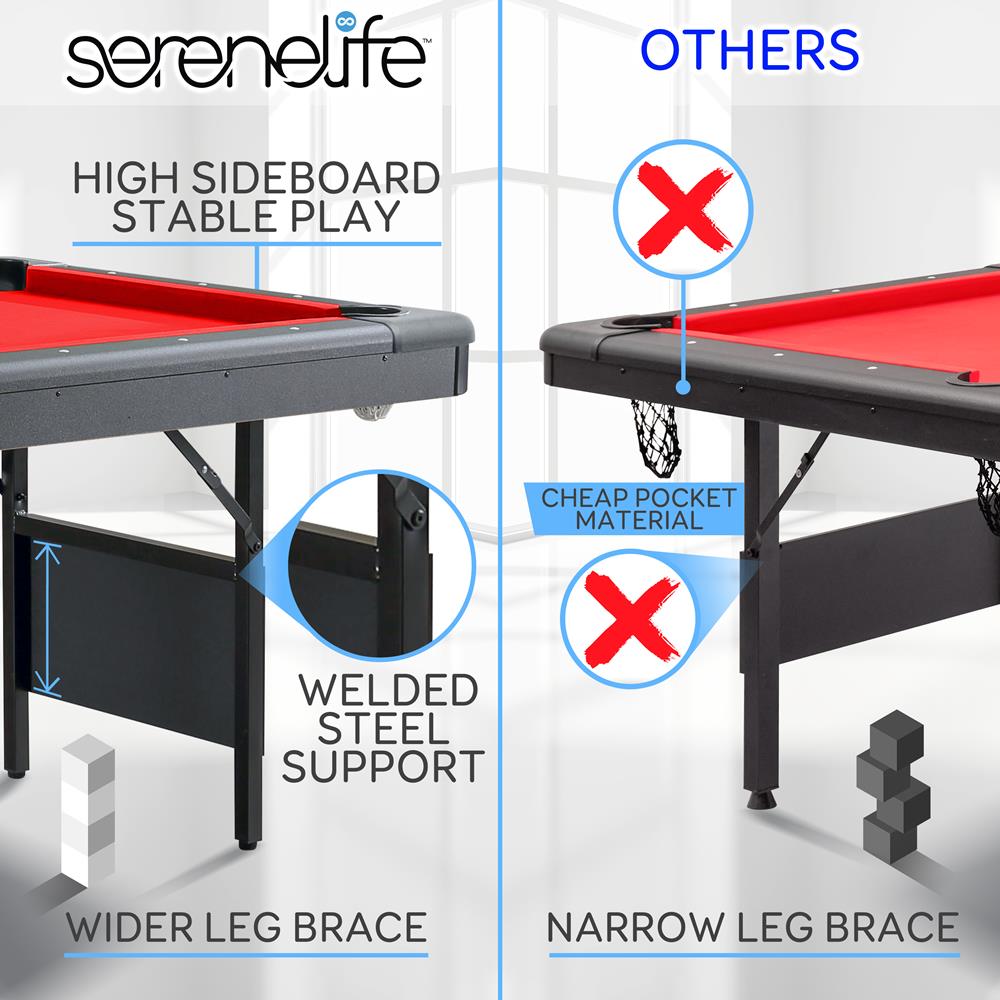 Portable Pool Table - Foldable & Lightweight Billiard Table for Home, Office, or Outdoor Use - Perfect for Game Nights, Parties, and Recreation