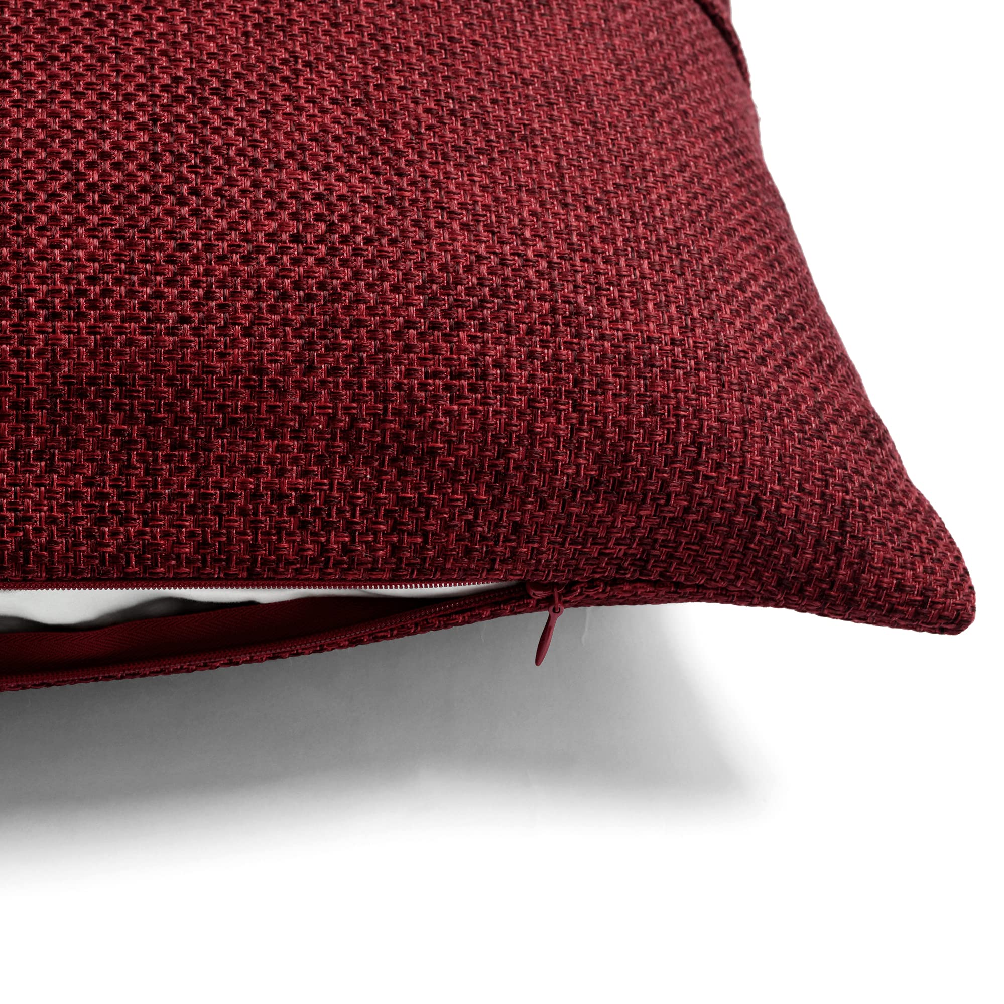 Lush Decor Clayton Woven Button Decorative Throw Pillow Cover 20x20 Inches - Red Square Cushion Case for Sofa, Bed & Chair - Home Decor Accent for Living Room, Bedroom & Nursery