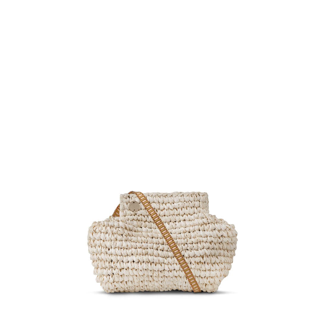 Lilis Vegan Small Raffia Frame Clutch Bag - Natural & Copper Stripe Handbag for Women | Perfect for Beach, Wedding, and Summer Outfits