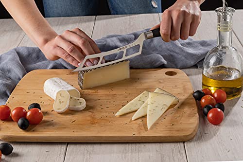 Premium 6-Inch Arcos Cheese Knife - Nitrum Stainless Steel Blade with Ergonomic POM Handle - Riviera Series Black - Perfect for Cheese Boards, Charcuterie & Gourmet Food Preparation