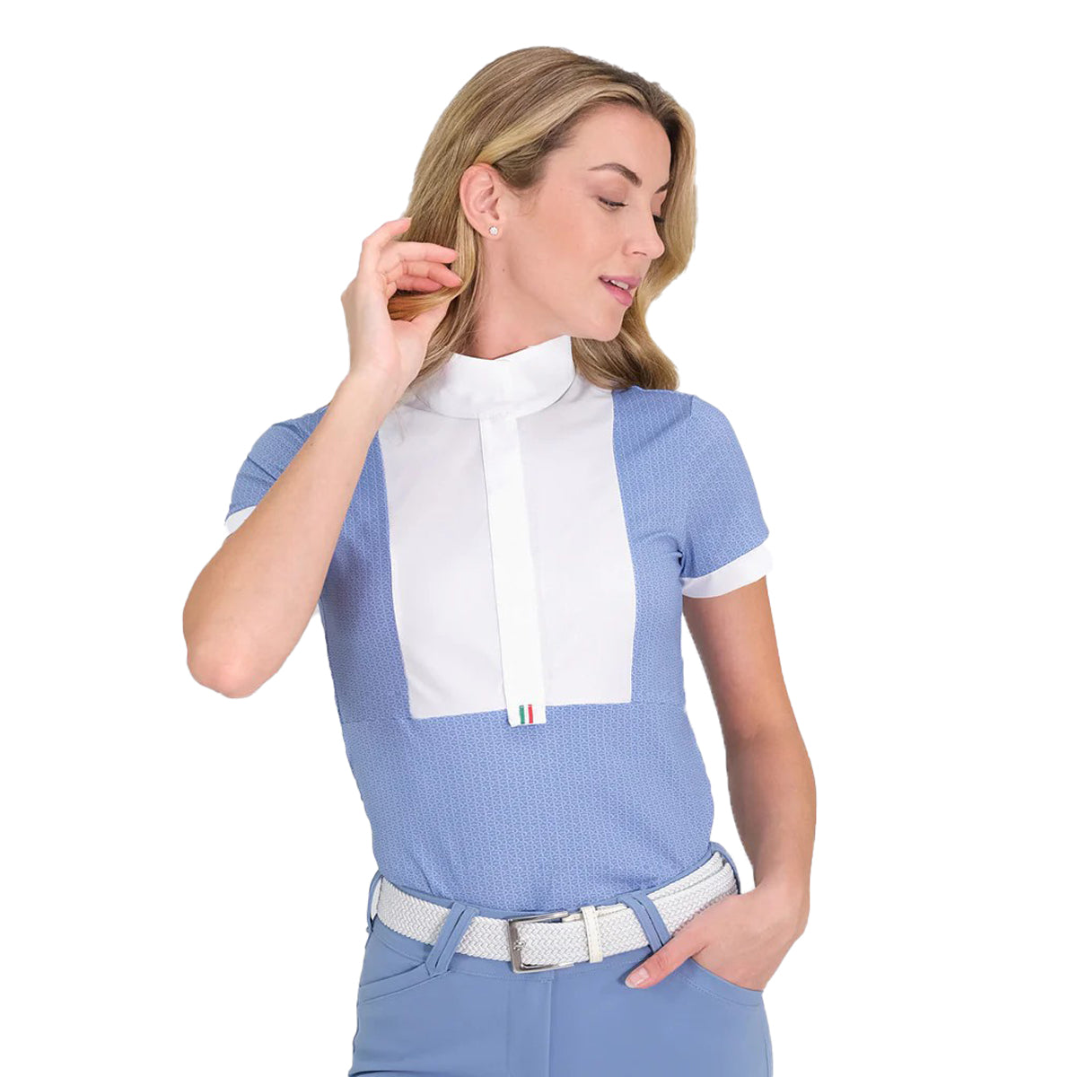 Women's Daphne Short Sleeve Equestrian Show Shirt for Horse Riding - Perfect for Dressage, Show Jumping & Equestrian Competitions