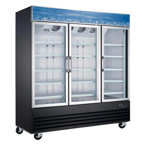 Commercial Triple Glass Swing Door Merchandising Freezer - 79