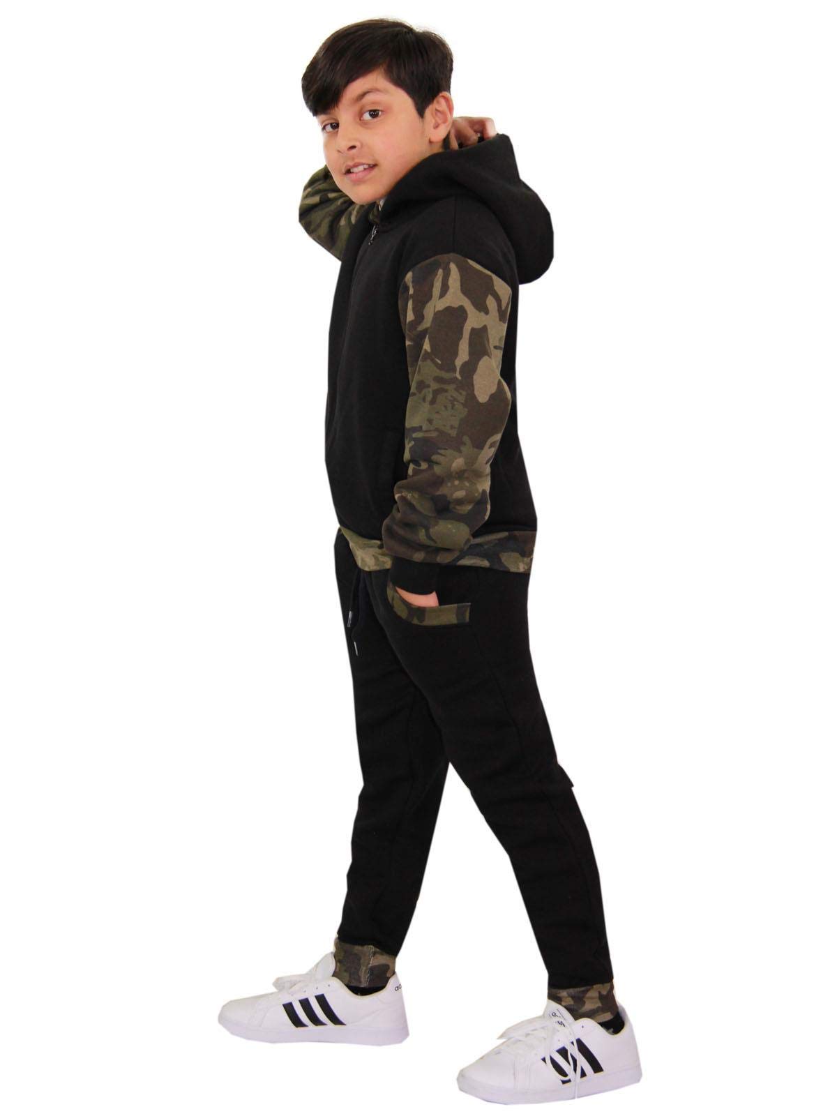 A2Z Kids Boys Girls Camouflage Fleece Tracksuit Set - Hooded Top & Jogger Pants for Activewear, Jogging, and Sports Outfits | Perfect for School, Playdates, and Outdoor Activities