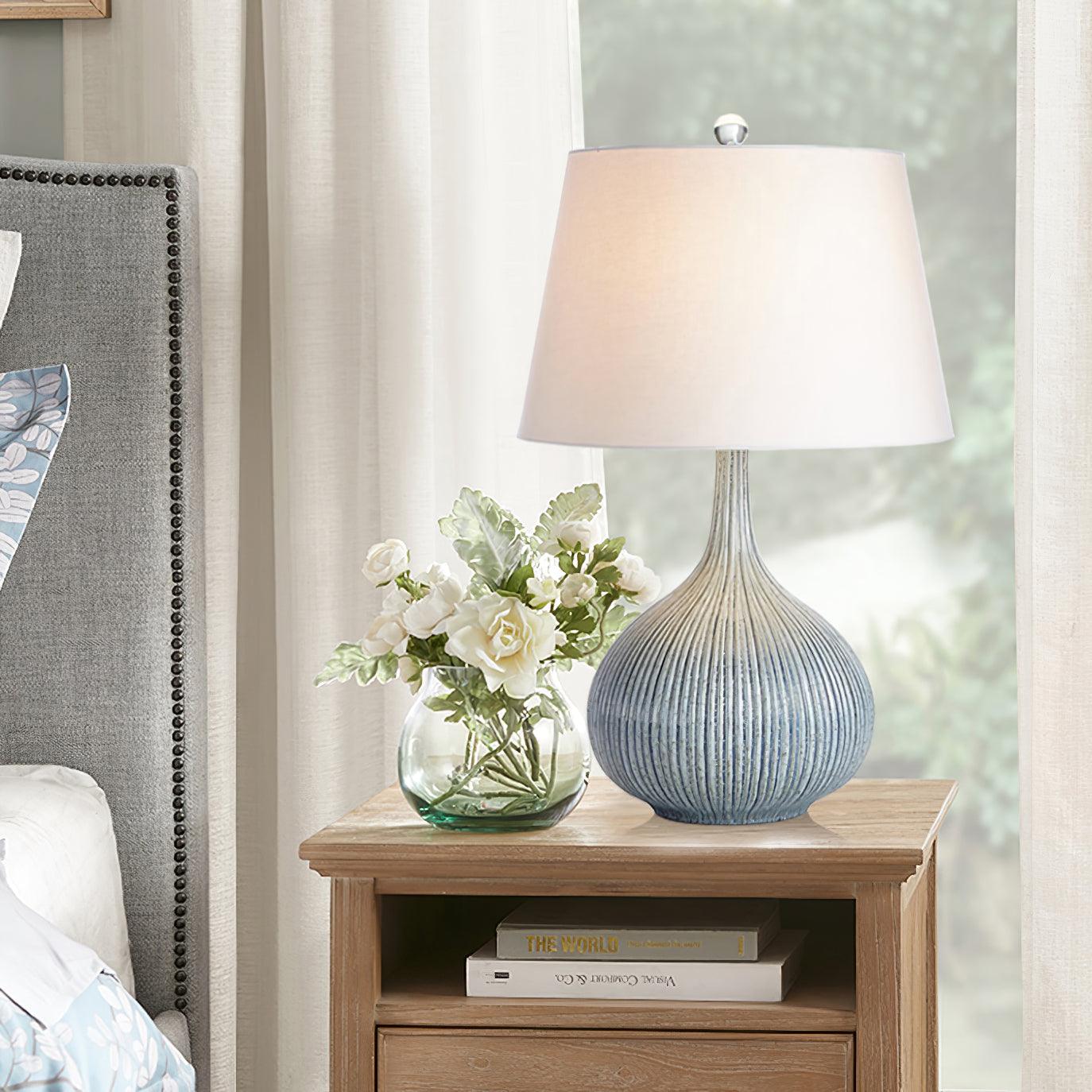 Kole Ceramic Table Lamp - Modern Home Decor Lighting for Bedroom, Living Room & Office - Stylish & Energy Efficient LED Lamp