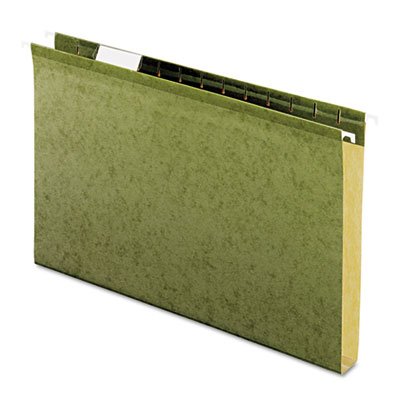 Reinforced 1-Inch Extra Capacity Hanging Folders - Legal Size, Standard Green (25/Box) - Heavy Duty File Organizers for Office, Home & School Document Storage