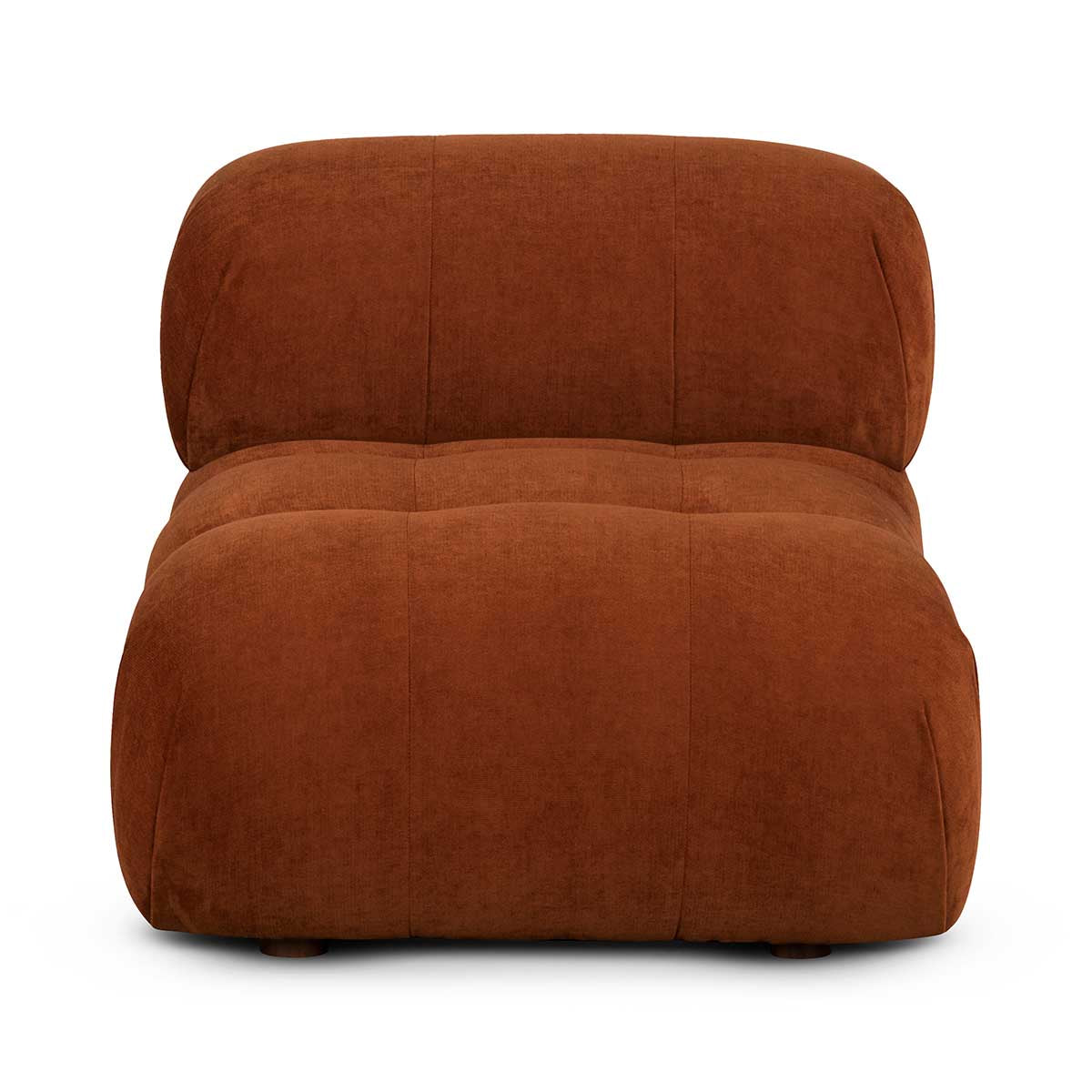 Bowie Textured Velvet Armless Modular Sectional Sofa - Modern Living Room Furniture for Small Spaces & Apartments