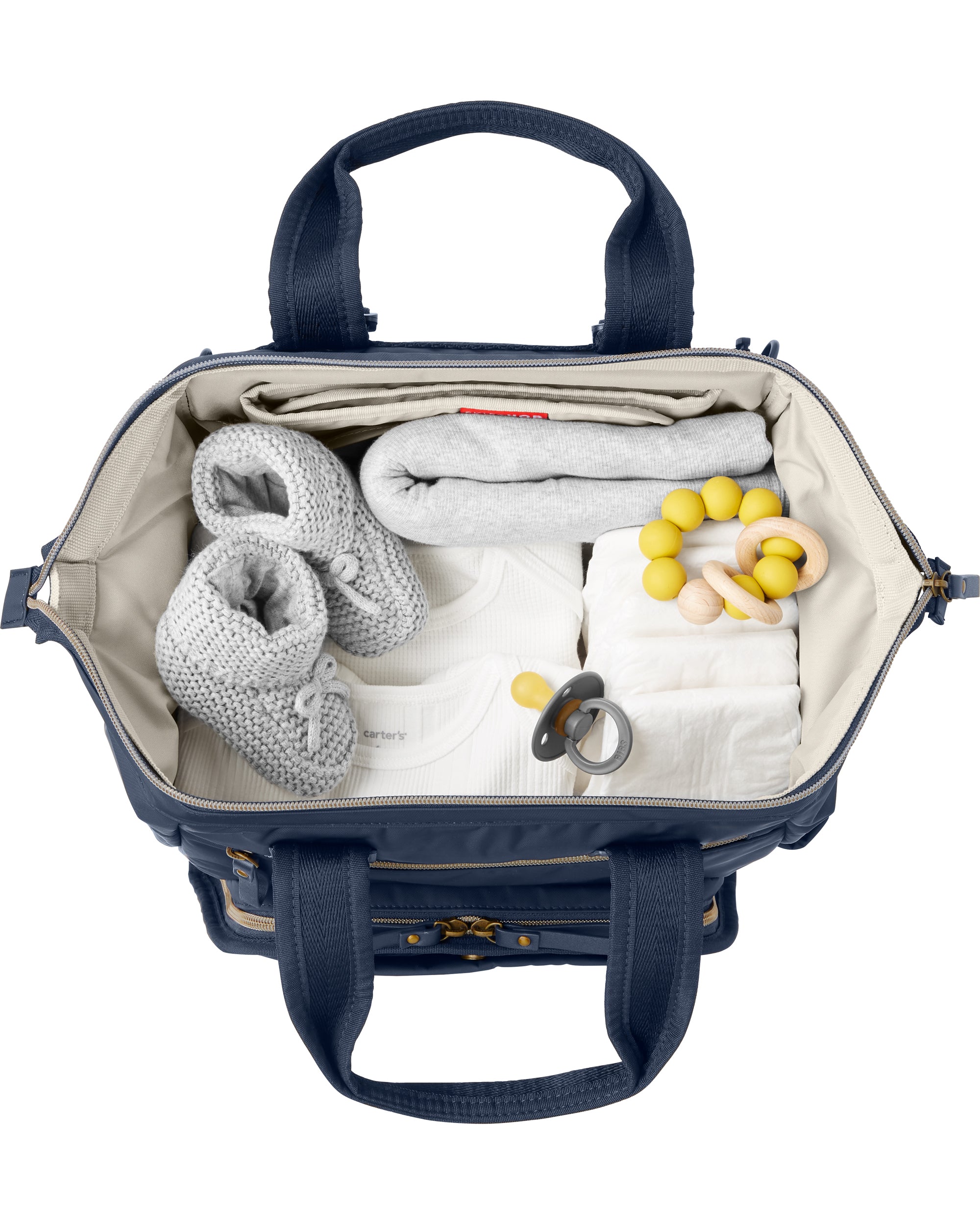 Skip Hop Main Frame Wide Open Backpack - Spacious Diaper Bag for Parents, Navy Blue | Perfect for Daycare, Travel & Everyday Use with Baby Essentials