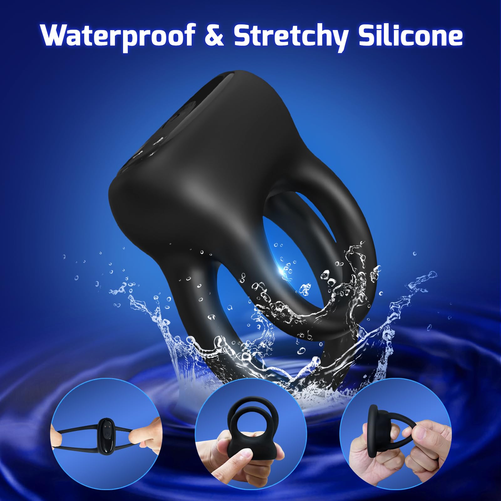 Detachable Vibrating Cock Ring for Men - 10 Speed Modes Male Sex Toy Vibrator - Couples Adult Pleasure Toy for Enhanced Intimacy (Black) | Perfect for Couples Play, Solo Use & Spicing Up Your Sex Life