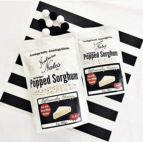 Organic Popped Sorghum Snacks - Keto, Gluten-Free, Cheesy Flavor | Healthy Alternative to Popcorn | Non-GMO, Made in USA | Perfect for Movie Nights, Road Trips & Lunchboxes - 2oz (6-Pack)