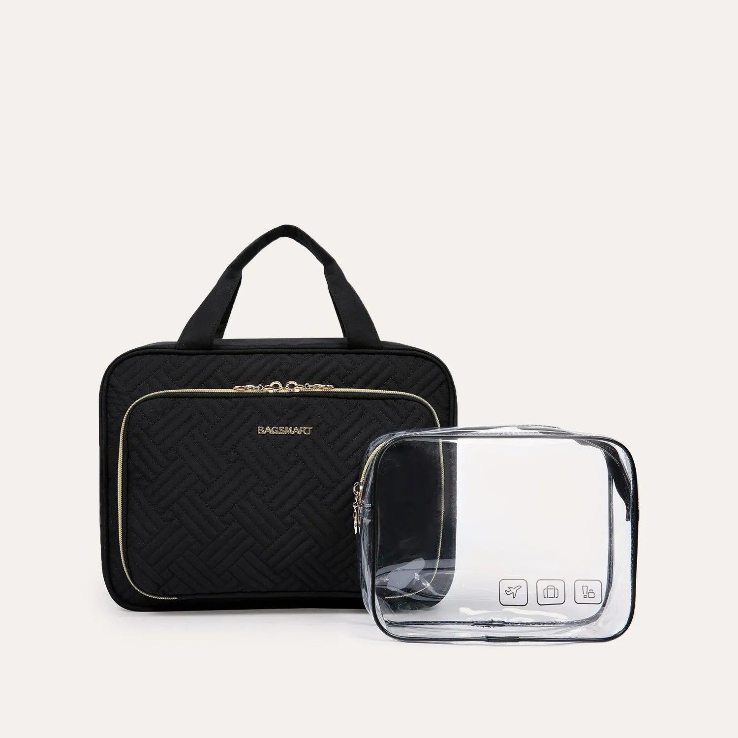 Space Saver Pro Hanging Toiletry Bag - Waterproof Travel Cosmetic Organizer for Bathroom, Camping & Gym - Compact Hanging Toiletry Case with Multiple Pockets