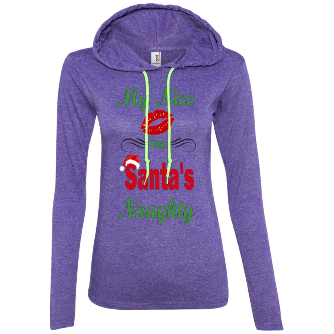 Santa's Naughty Ladies Long Sleeve T-Shirt & Hoodie - Funny Christmas Gift for Women - Perfect for Holiday Parties & Ugly Sweater Contests