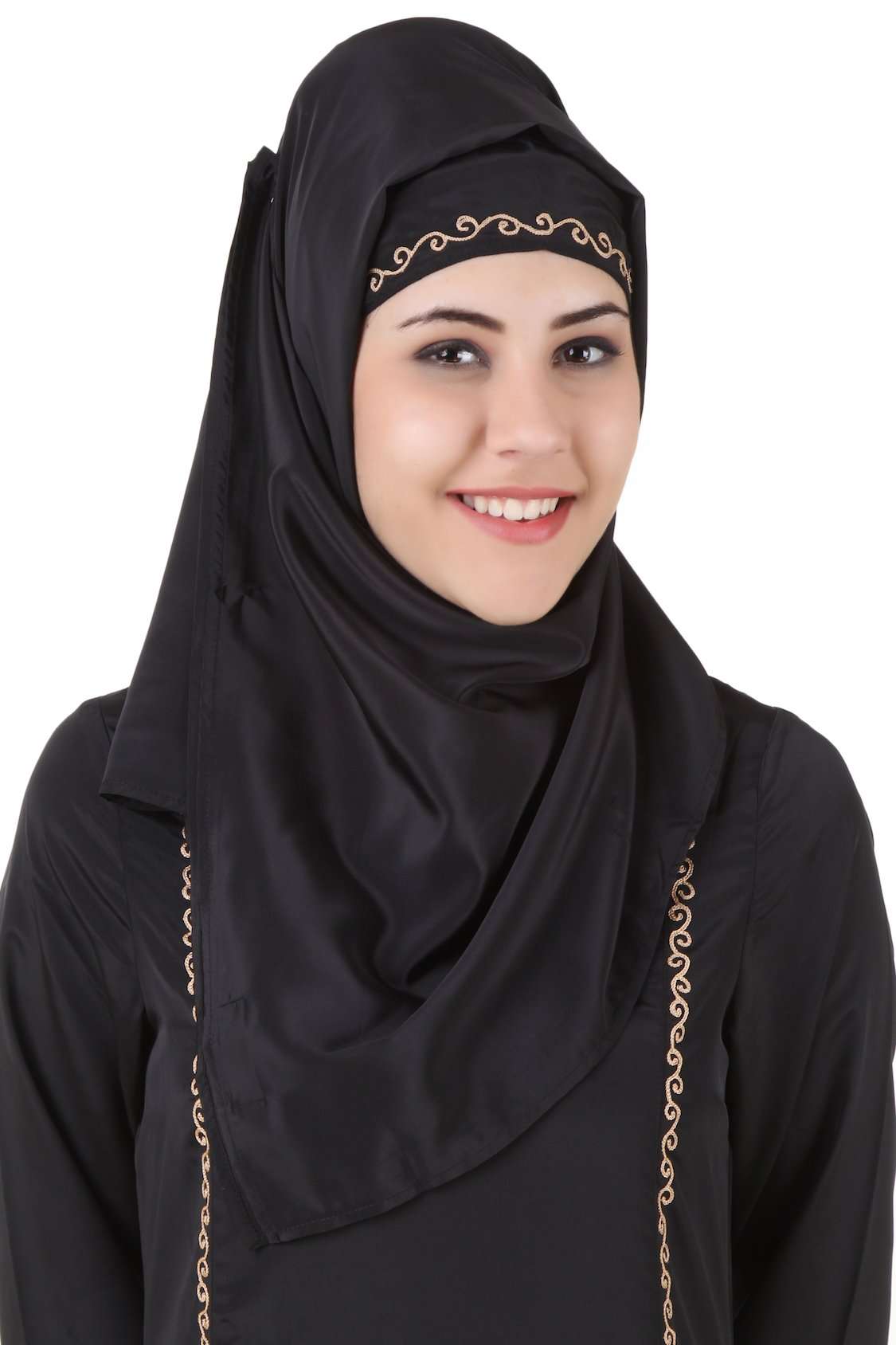 Fathima Black Nida Abaya - Elegant Muslim Prayer Dress for Women | Perfect for Prayer, Mosque & Special Occasions
