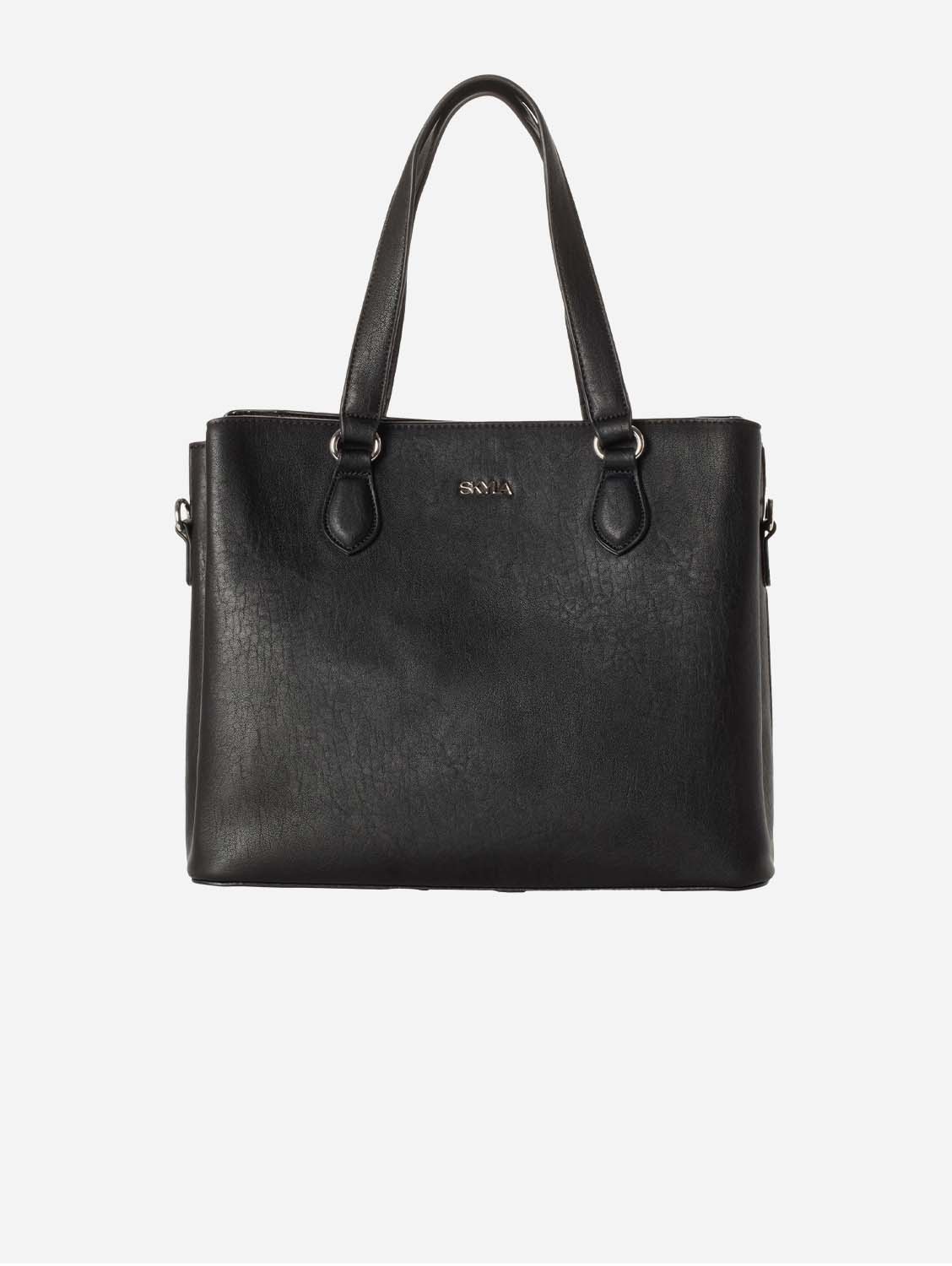 Tanya Vegan Leather Shoulder Bag for Women | Black Crossbody Purse | Stylish & Eco-Friendly Handbag for Work, Travel & Everyday Use