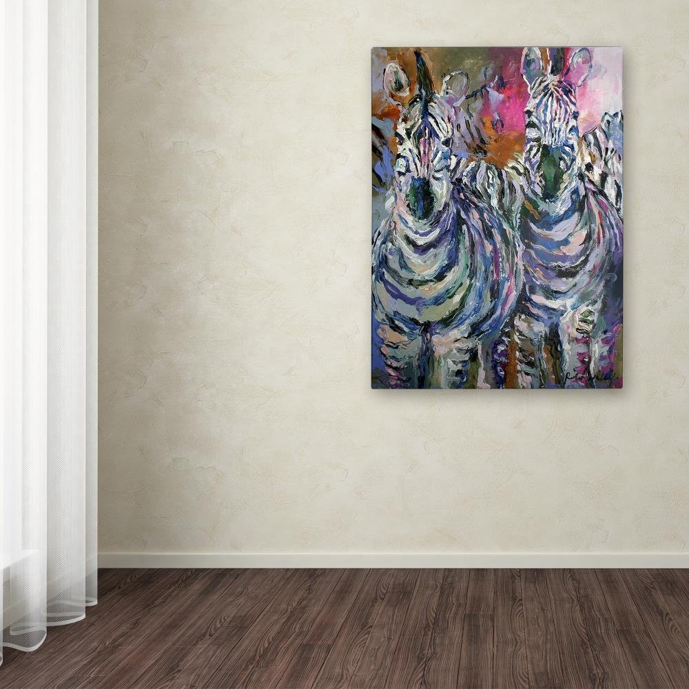 Trademark Fine Art Zebra Wall Art Print - 14x19 Inches Framed Canvas - Modern Home Decor for Living Room, Bedroom & Office