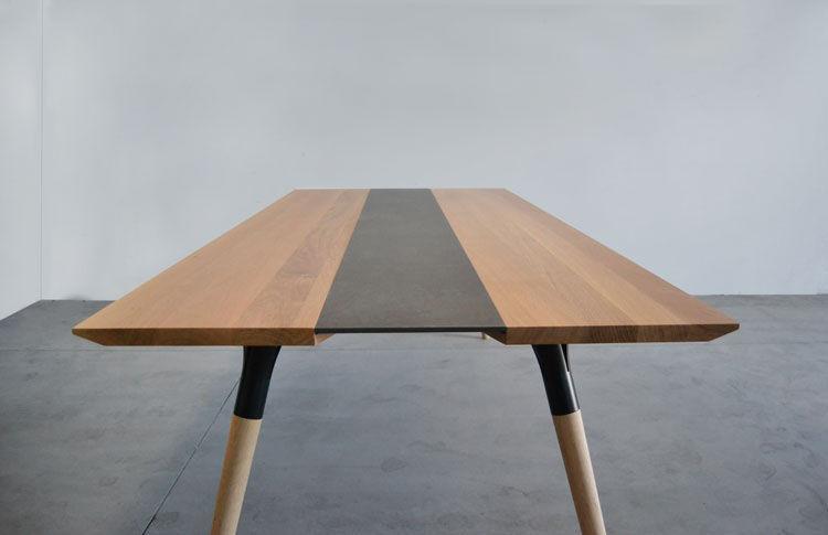 Tonon Modern Salt and Pepper Dining Table (Model 828.05) - Contemporary Kitchen & Dining Room Furniture for Small Spaces & Apartments