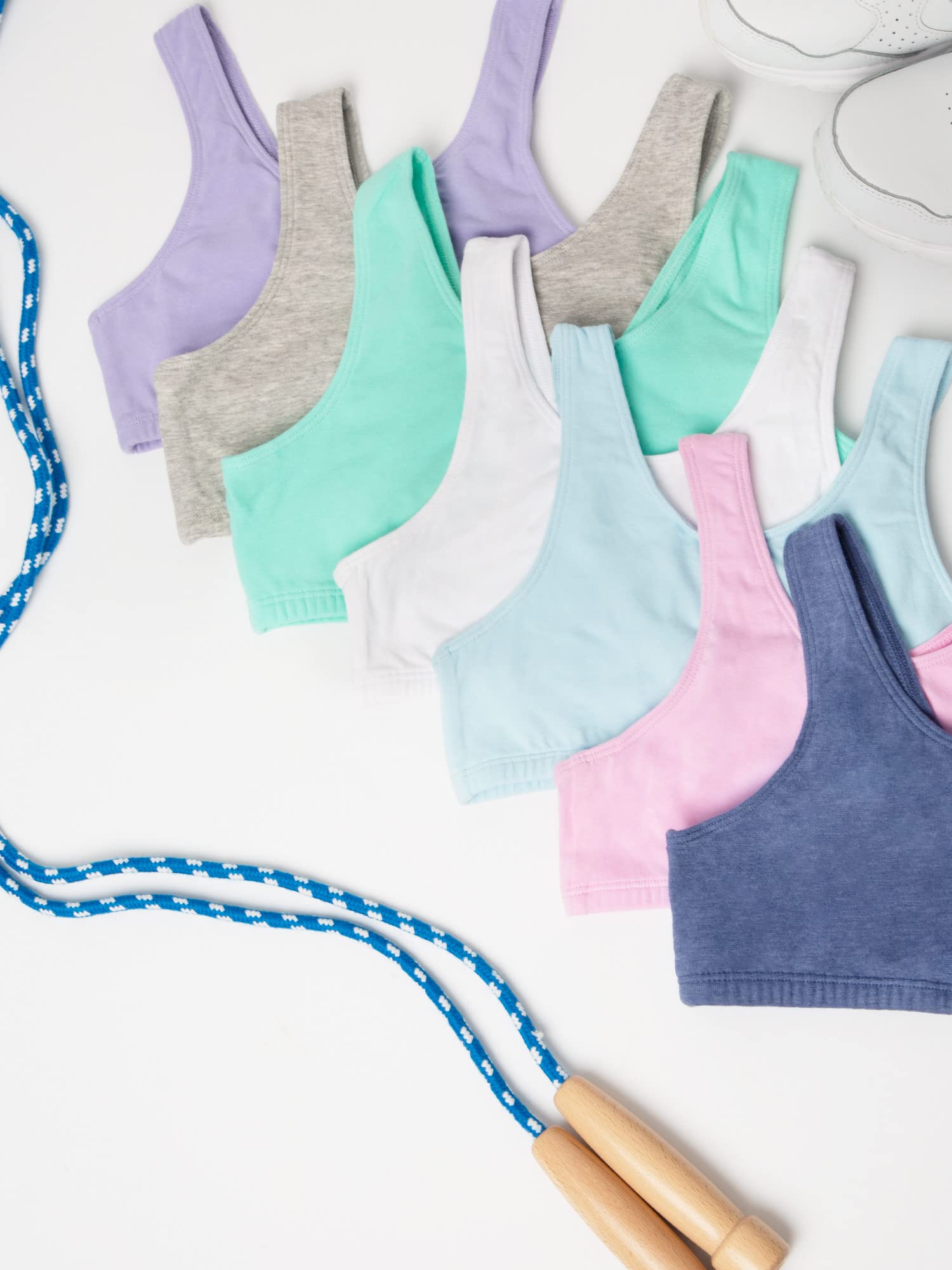 Fruit of the Loom Girls' Cotton Built-up Stretch Sports Bra - Comfortable Support for Active Kids | Perfect for Gymnastics, Dance & Playtime