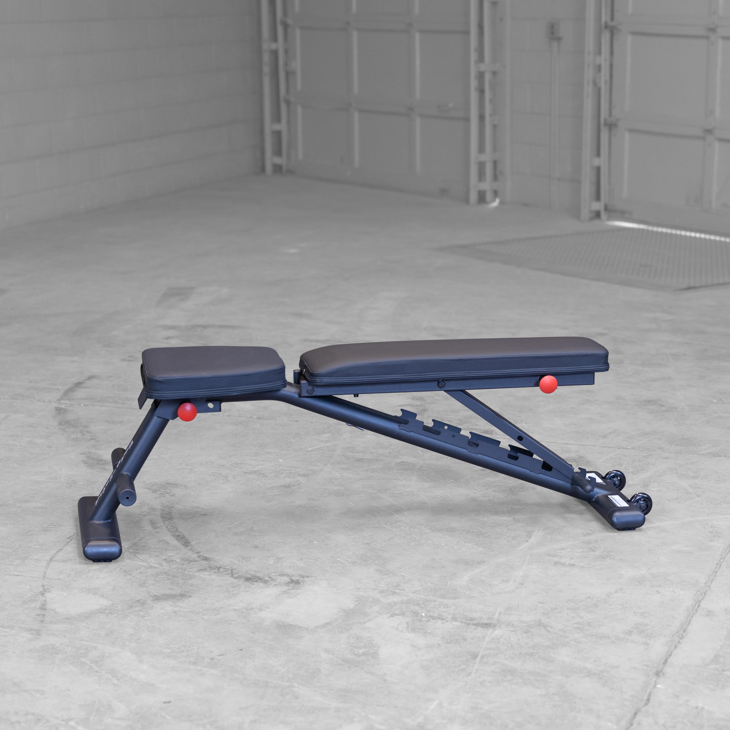 Body-Solid (GFID225B) Adjustable Weight Bench for Full Body Workout - 7-Position Ladder Adjustment, No Assembly Required, Incline/Decline/Flat Settings, Black - Perfect for Home Gym & Strength Training