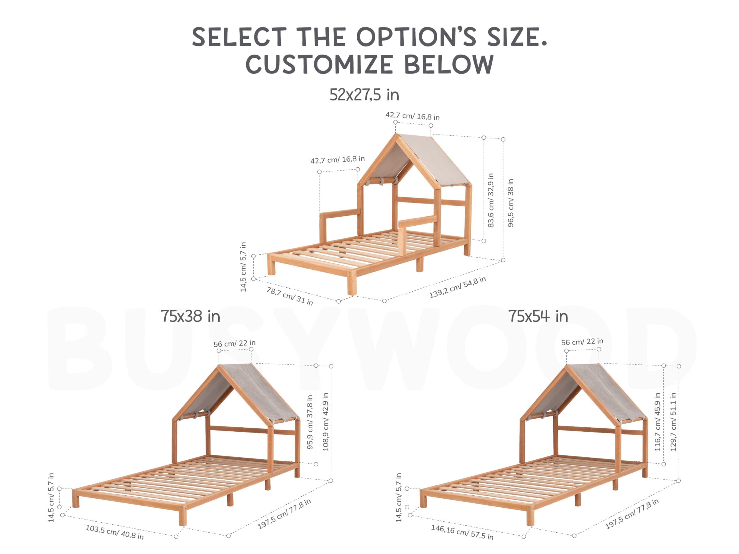 Montessori Toddler Bed Frame - Low Profile Twin House Bed for Kids Room & Play Area