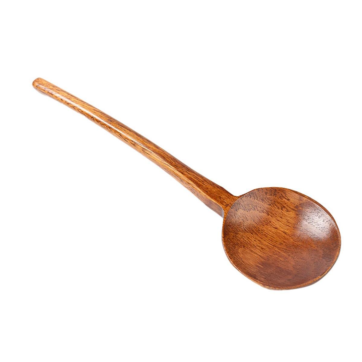 Japanese Long Handle Wooden Spoon for Ramen, Soup & Cooking - Large Serving Ladle for Home Kitchen & Dining - Perfect for Noodles, Stirring & Serving Dishes