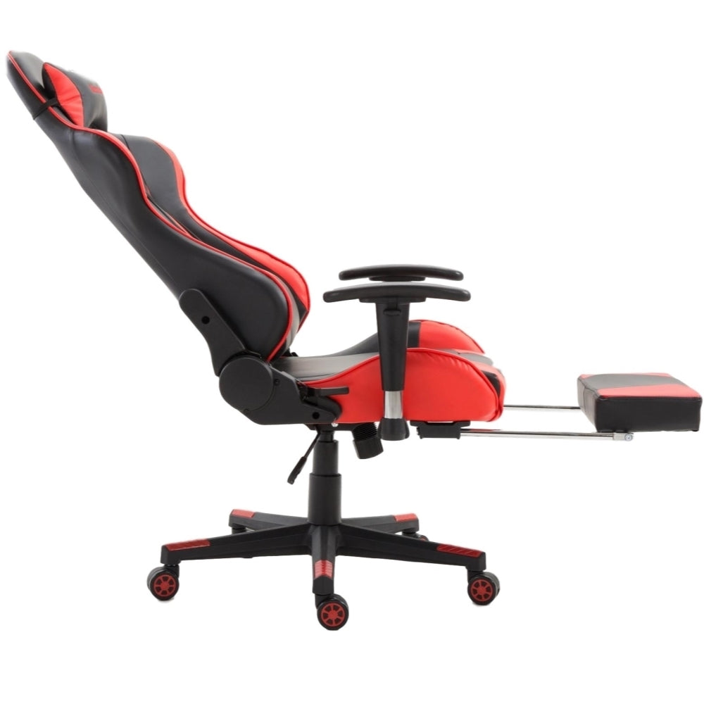9026 Ergonomic Gaming Chair with Footrest - Black & Red for PC, Console & Office Gaming Comfort