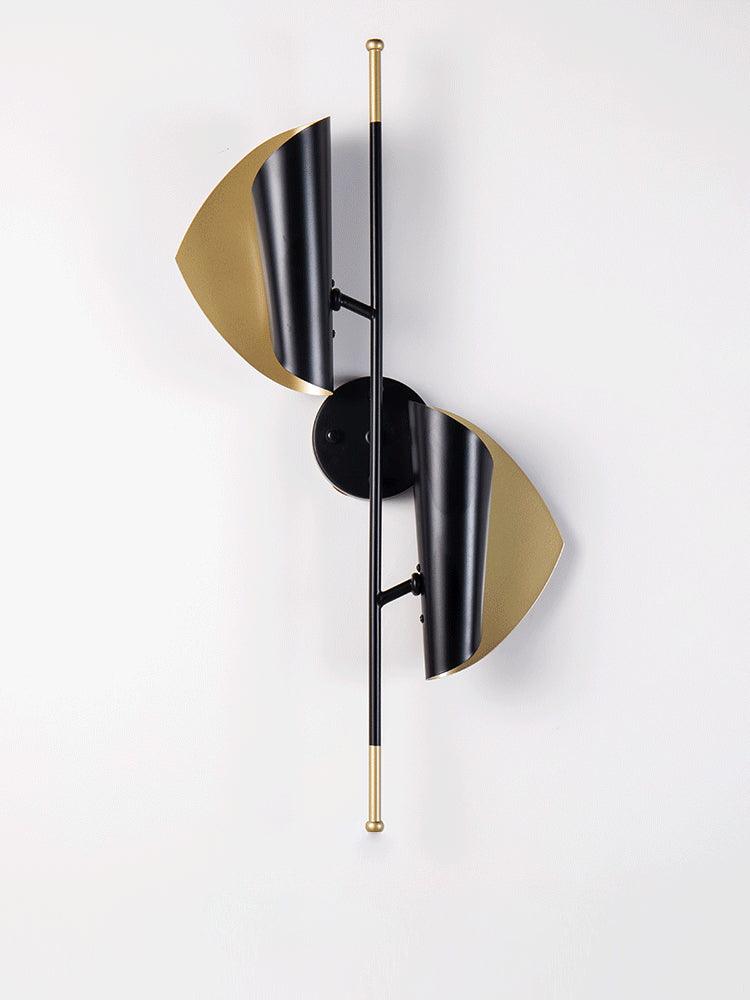 Cigale Double Sconce Wall Light - Modern Brass Wall Sconce with Glass Shades for Bedroom, Living Room & Hallway Lighting Decor