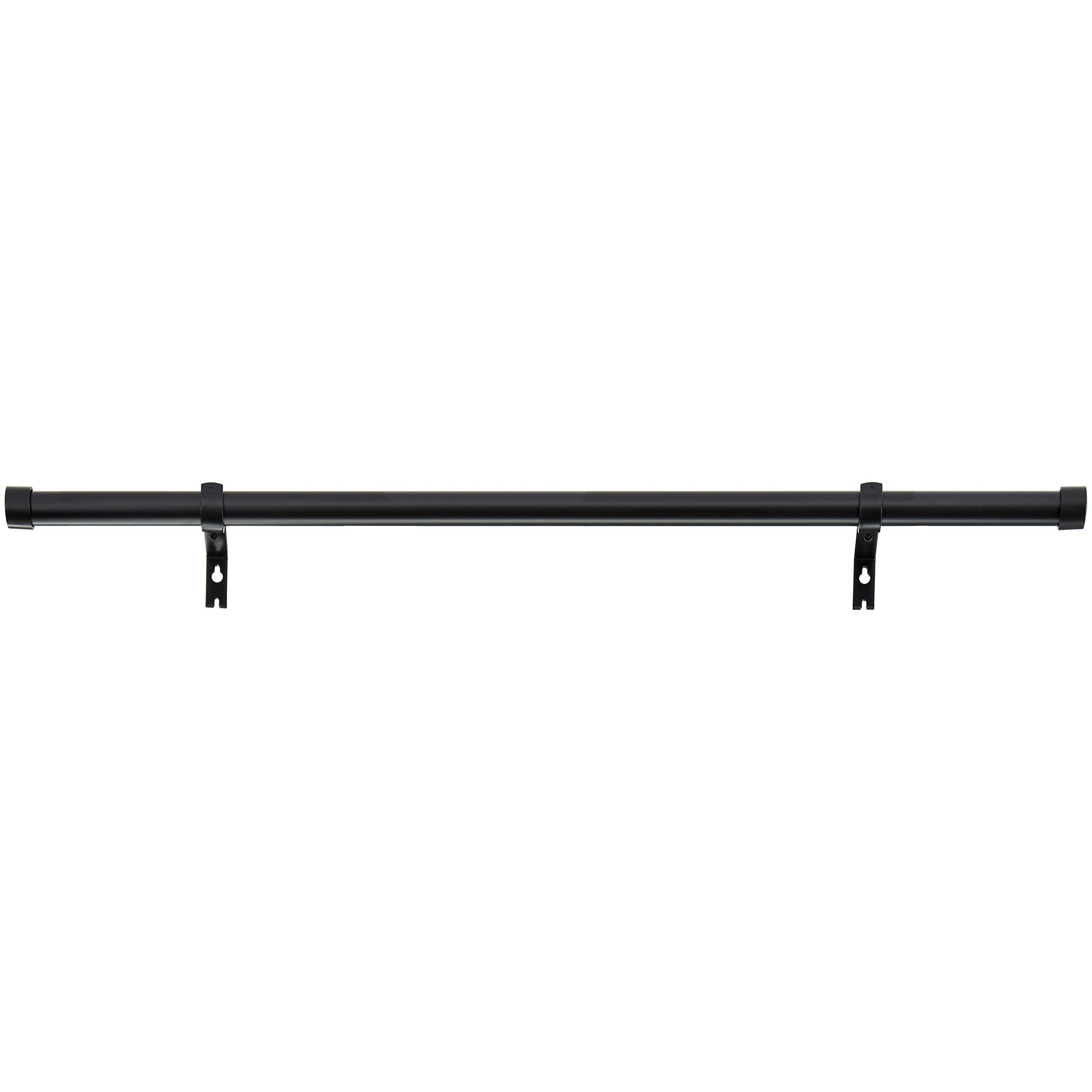 Amazon Basics 1 Inch Adjustable Black Curtain Rod 36 to 72 Inches - Perfect for Living Room, Bedroom & Window Treatments