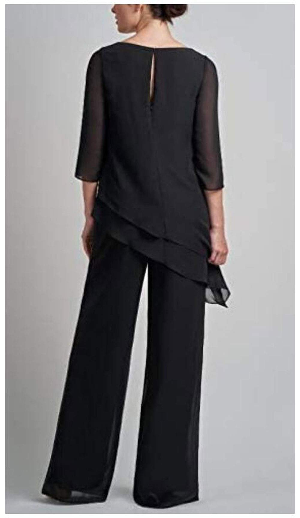 2 PC Chiffon Mother of The Bride Pants Suit - Elegant Women's Prom Evening Dress Outfit for Weddings, Parties & Formal Occasions