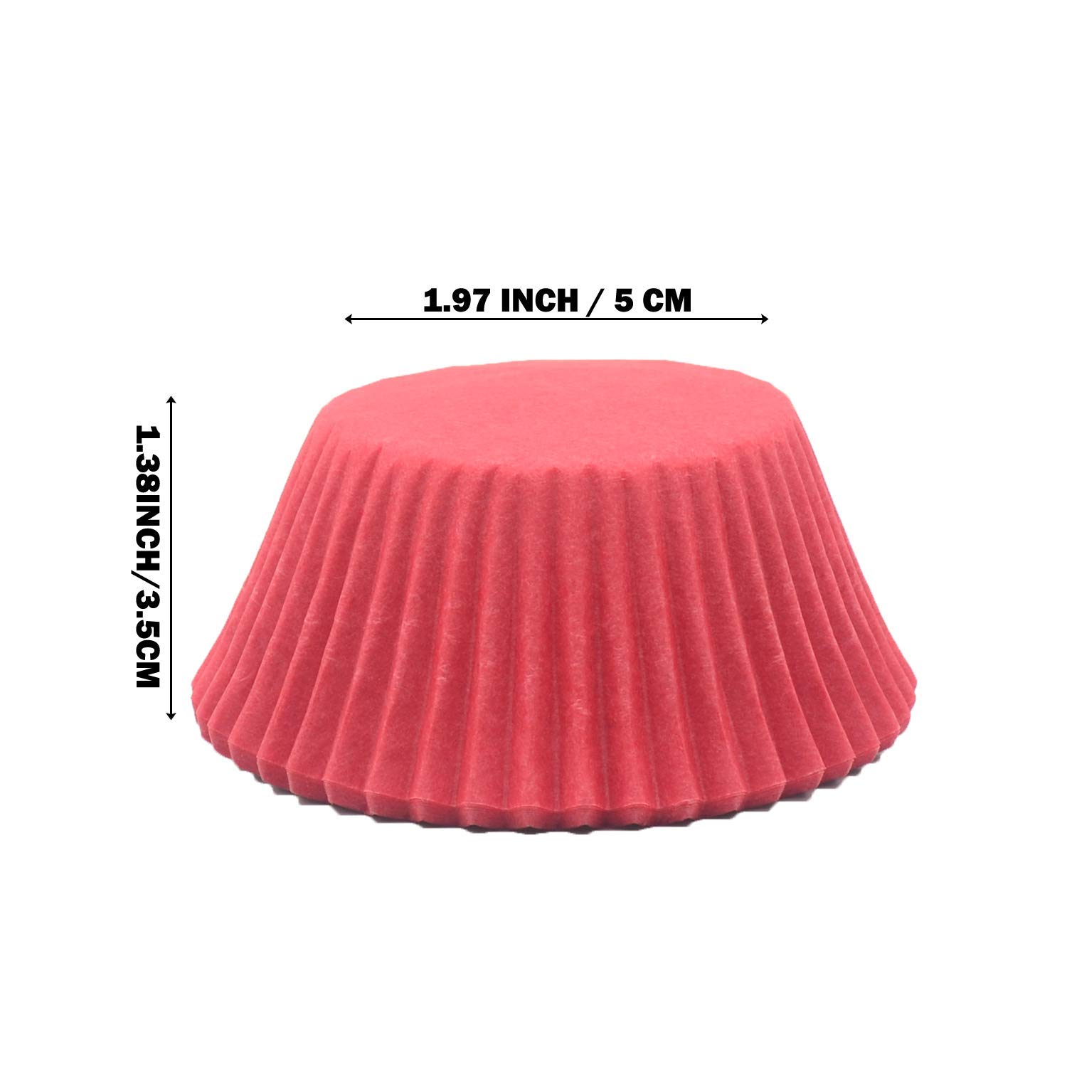 Premium Red Greaseproof Cupcake Liners - Standard Size Muffin Baking Paper Cups (200 Count) for Home Baking, Party Decorations & Professional Bakeries
